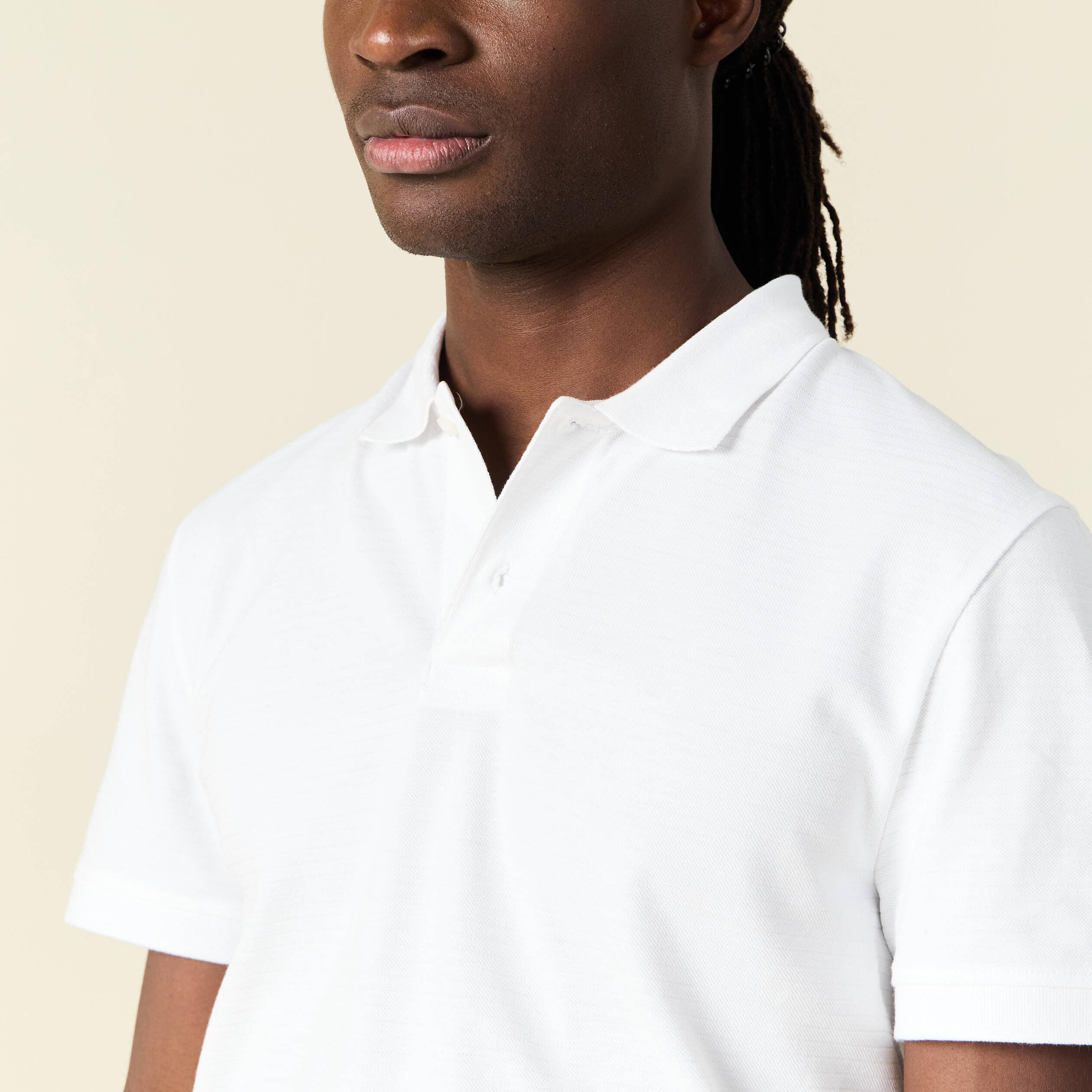 Polo éco-responsable blanc homme