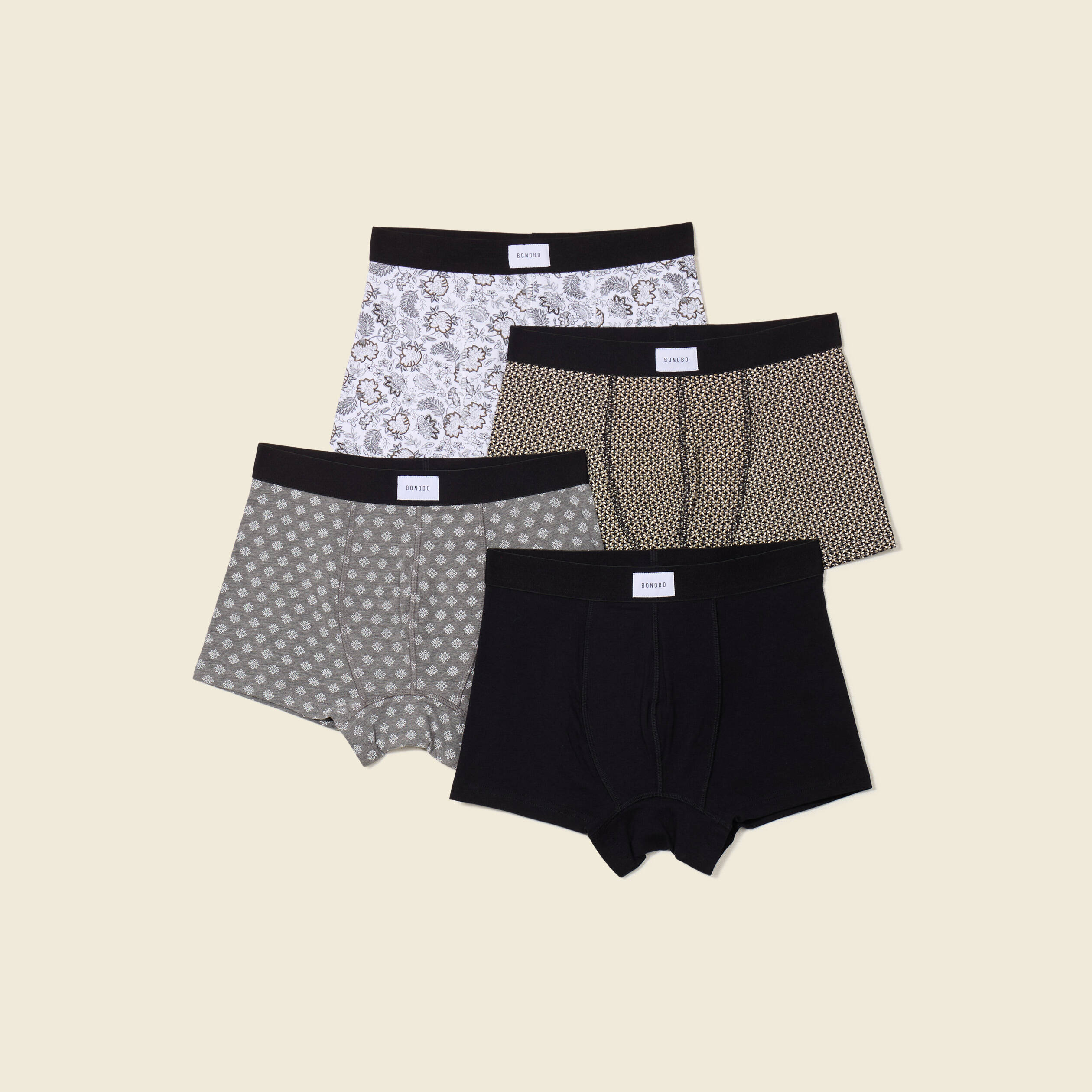 Lot 4 boxers prune homme
