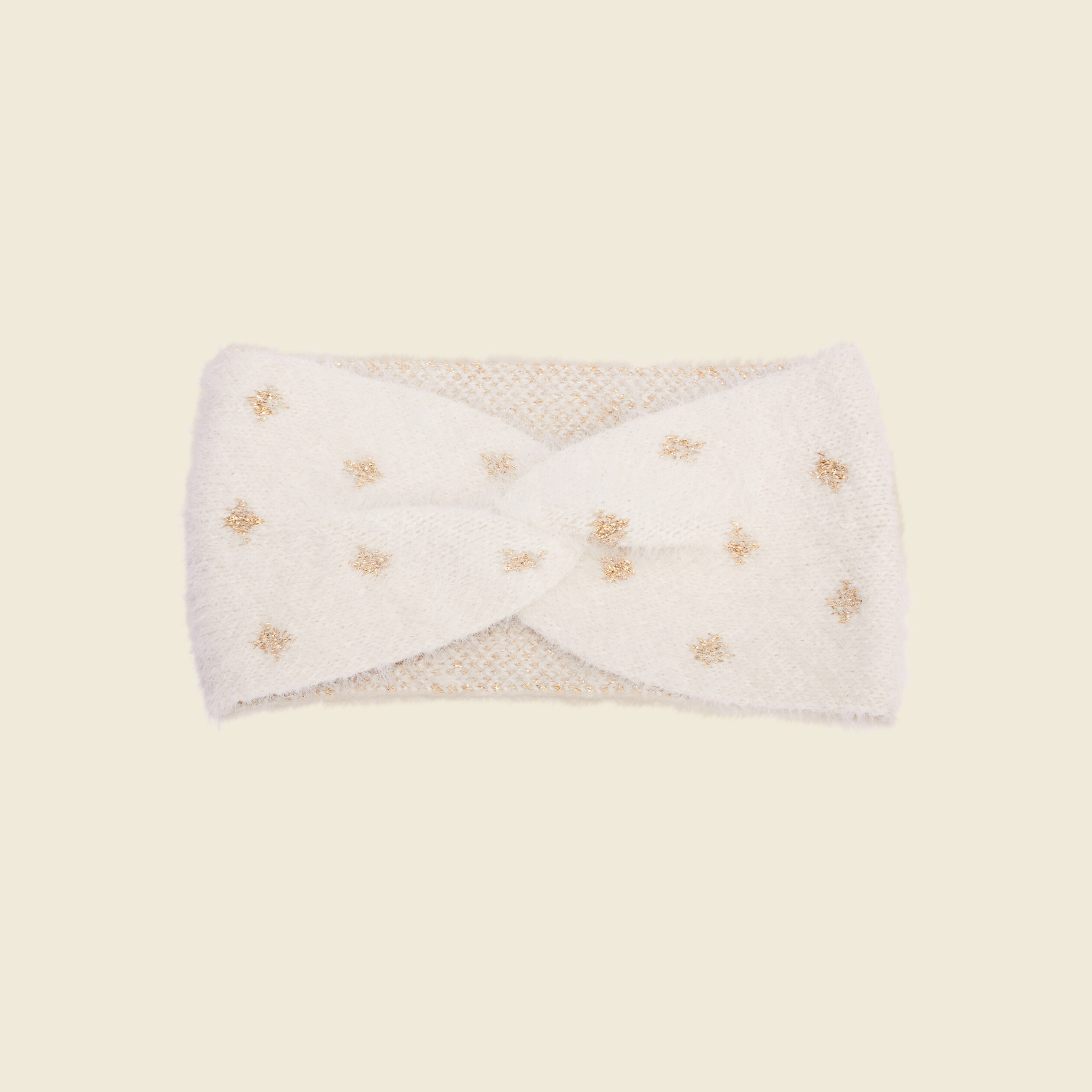Bandeau fils métallisés ecru femme