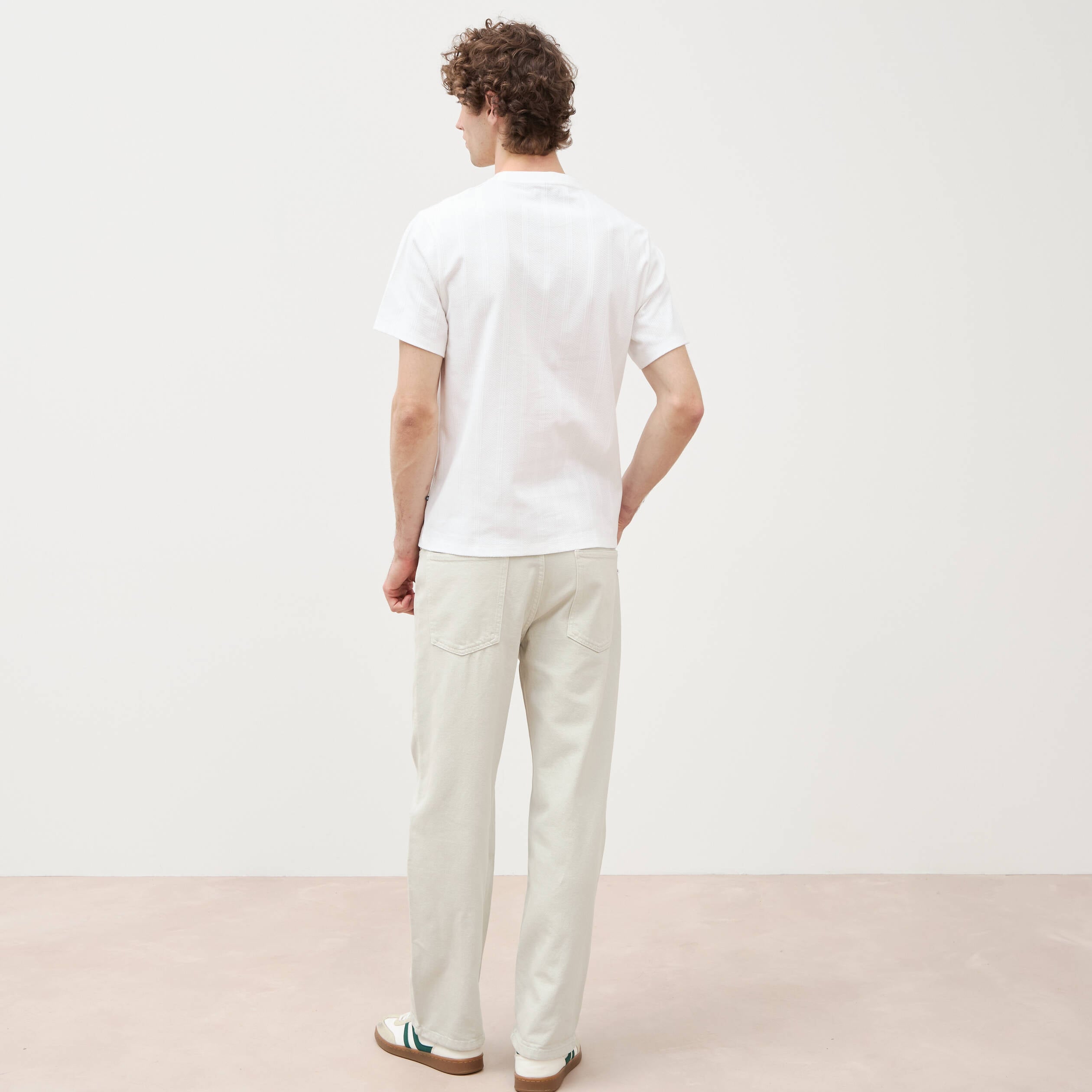T-shirt en coton manches courtes blanc homme