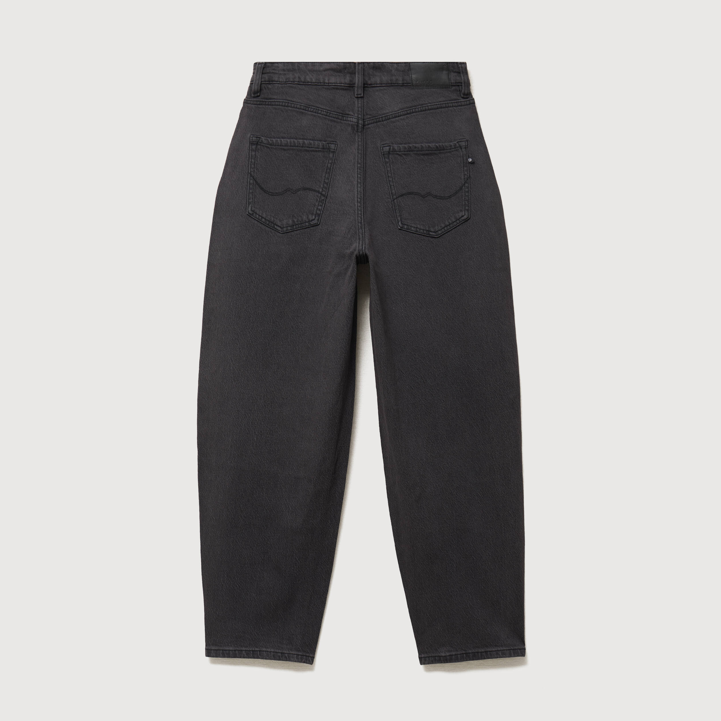 Jeans barrel taille haute 7/8&egrave;me denim gris femme