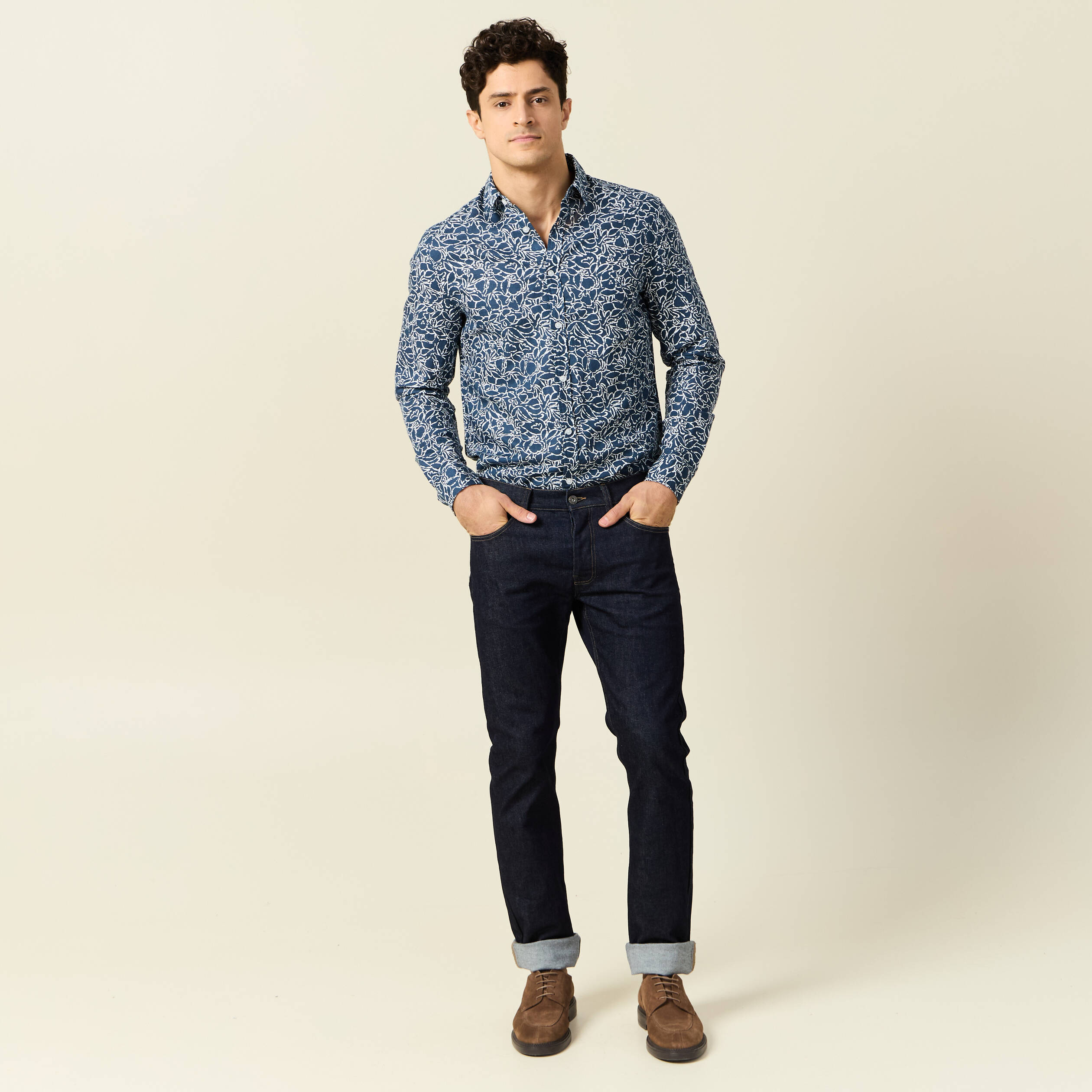 Chemise à manches longues - Diamond Blue - Sergé