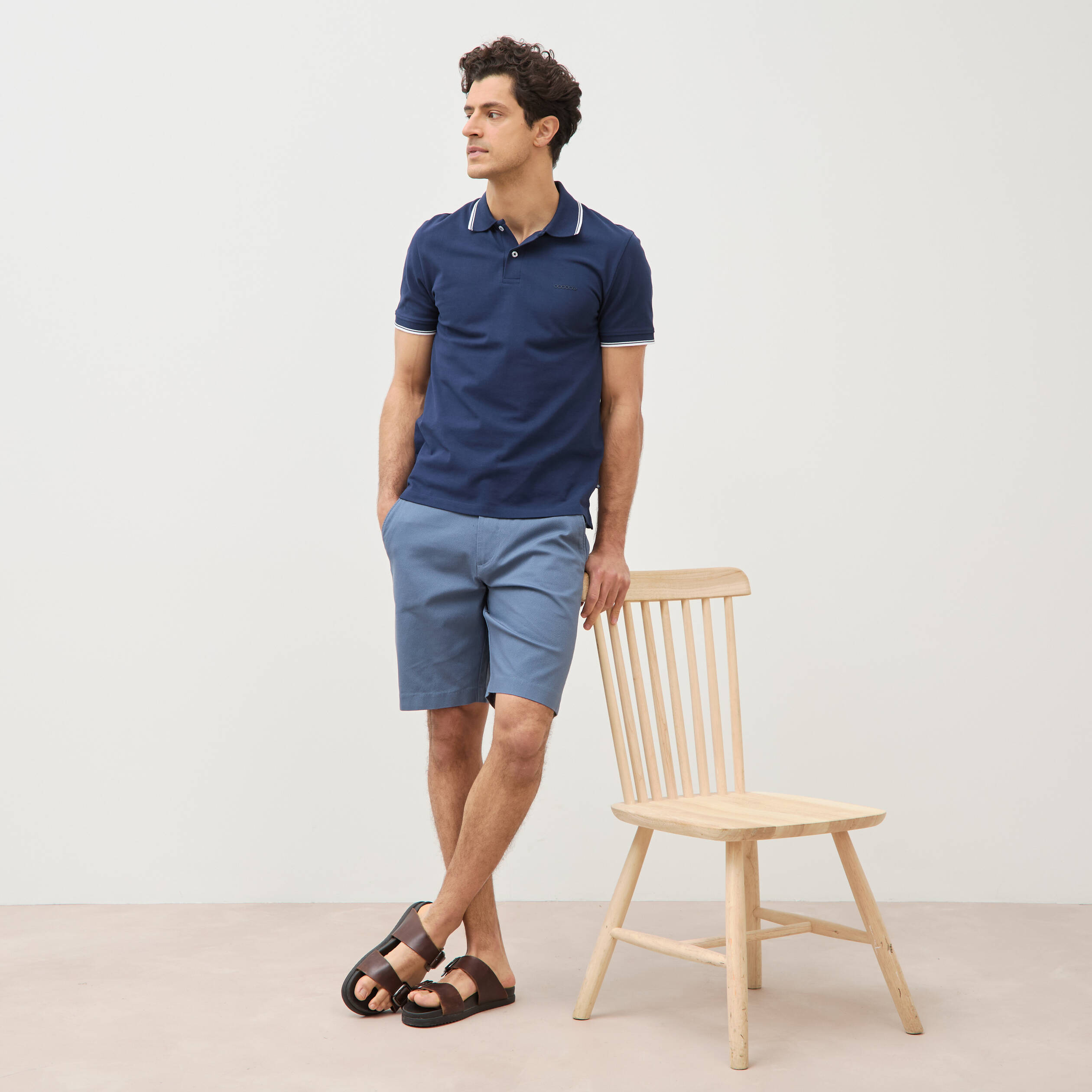 Bermuda bleu gris homme