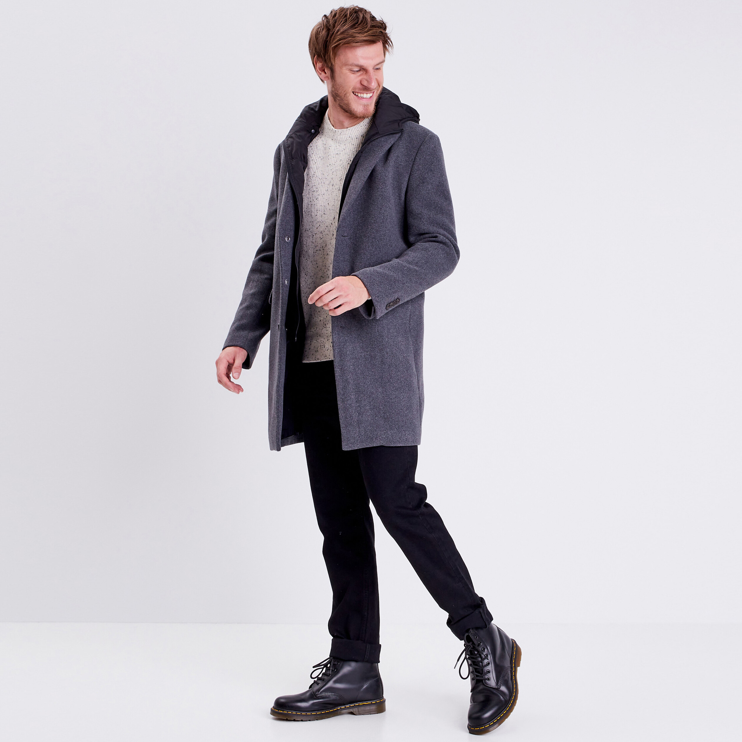 Manteau homme best sale hiver gris