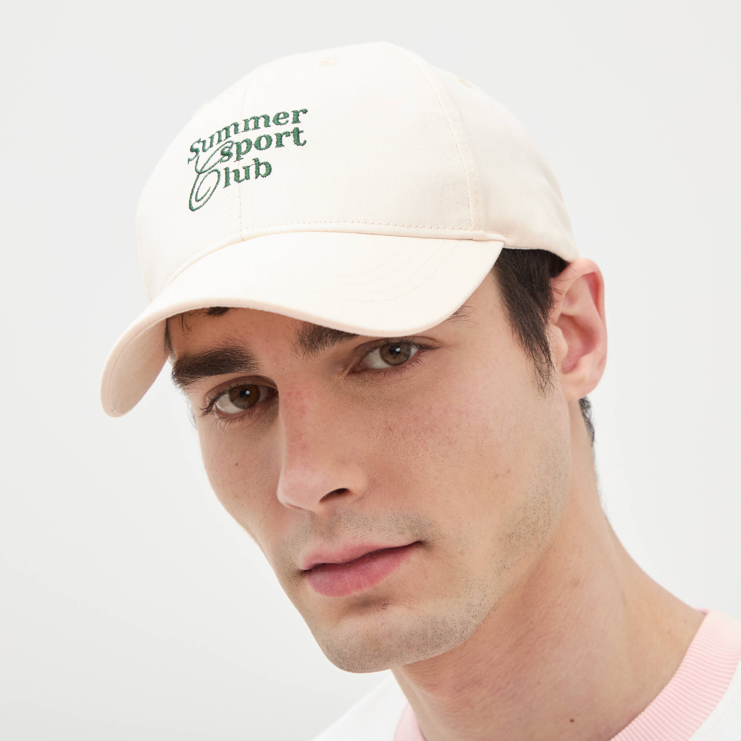 Casquette en coton ecru homme