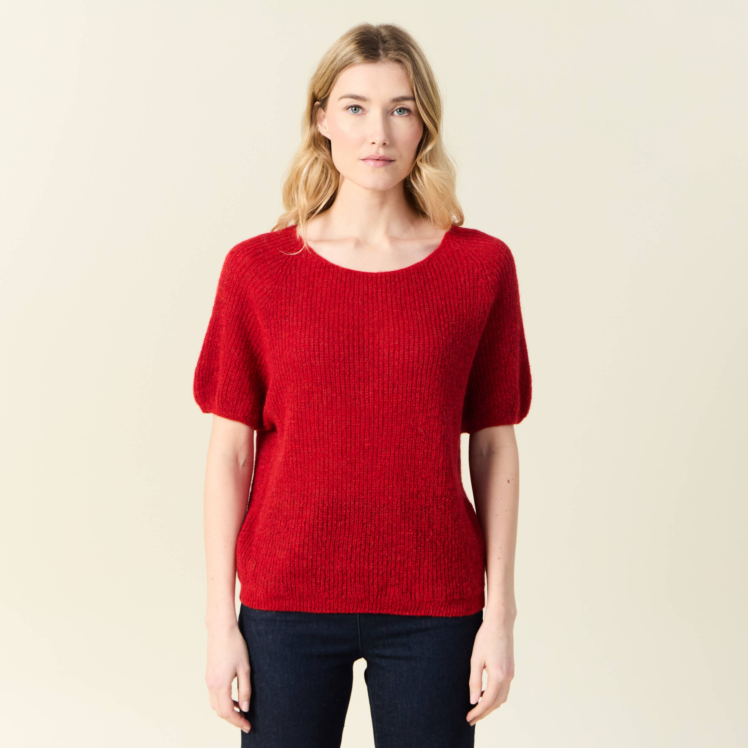 pull manches courtes rose framboise femme Pull manches courtes rose framboise femme