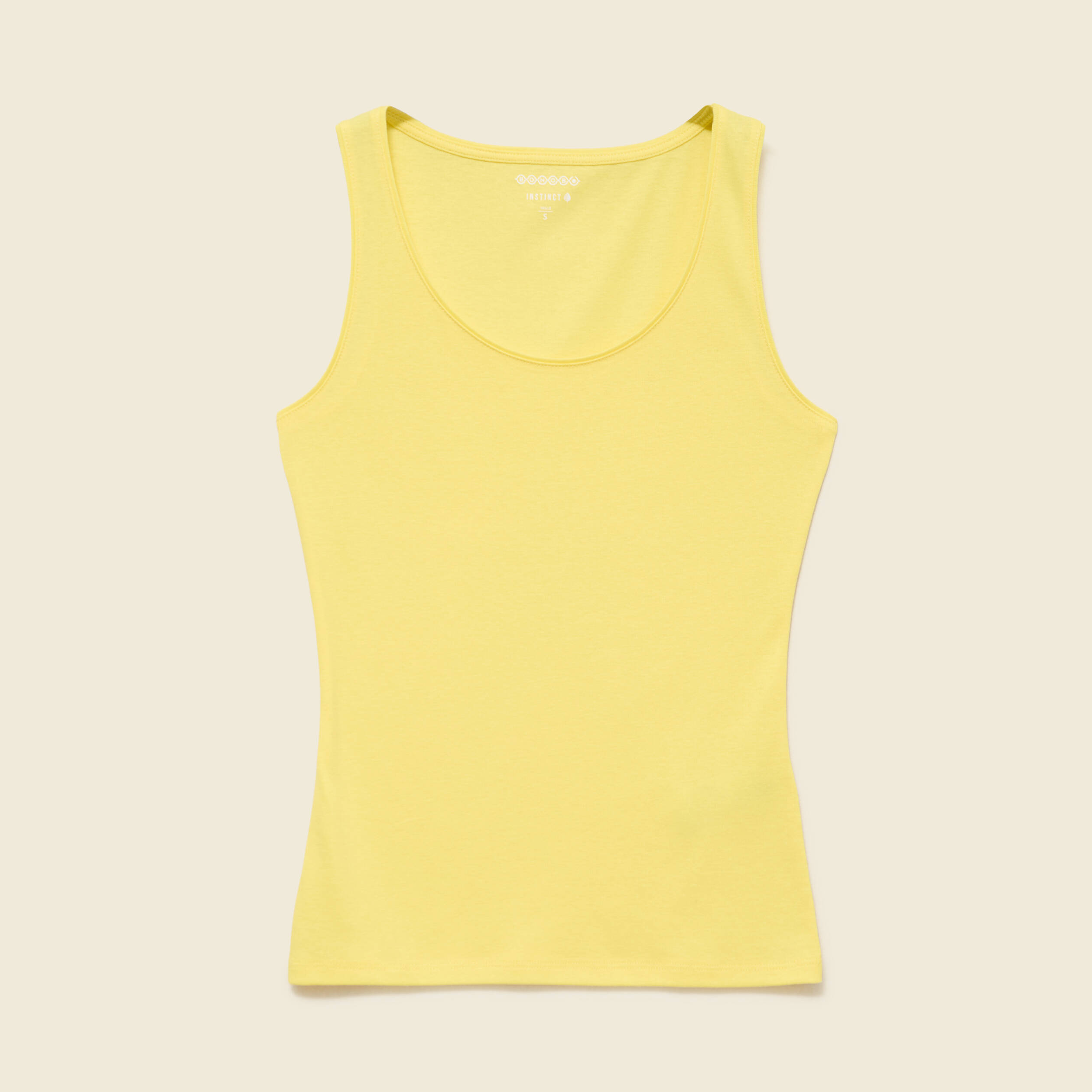 D&eacute;bardeur cintr&eacute; d&eacute;collet&eacute; sans manches jaune femme
