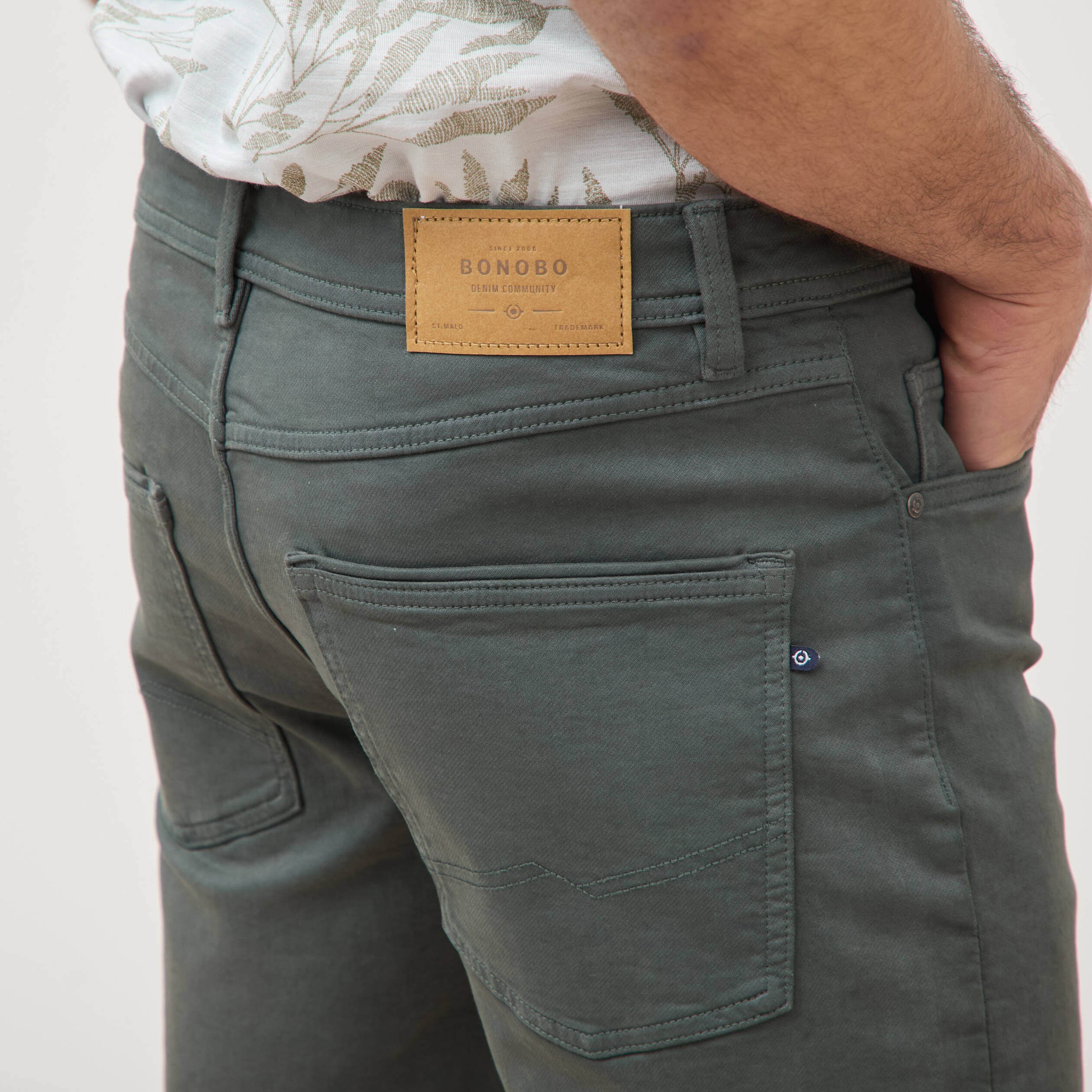 Bermuda vert kaki homme