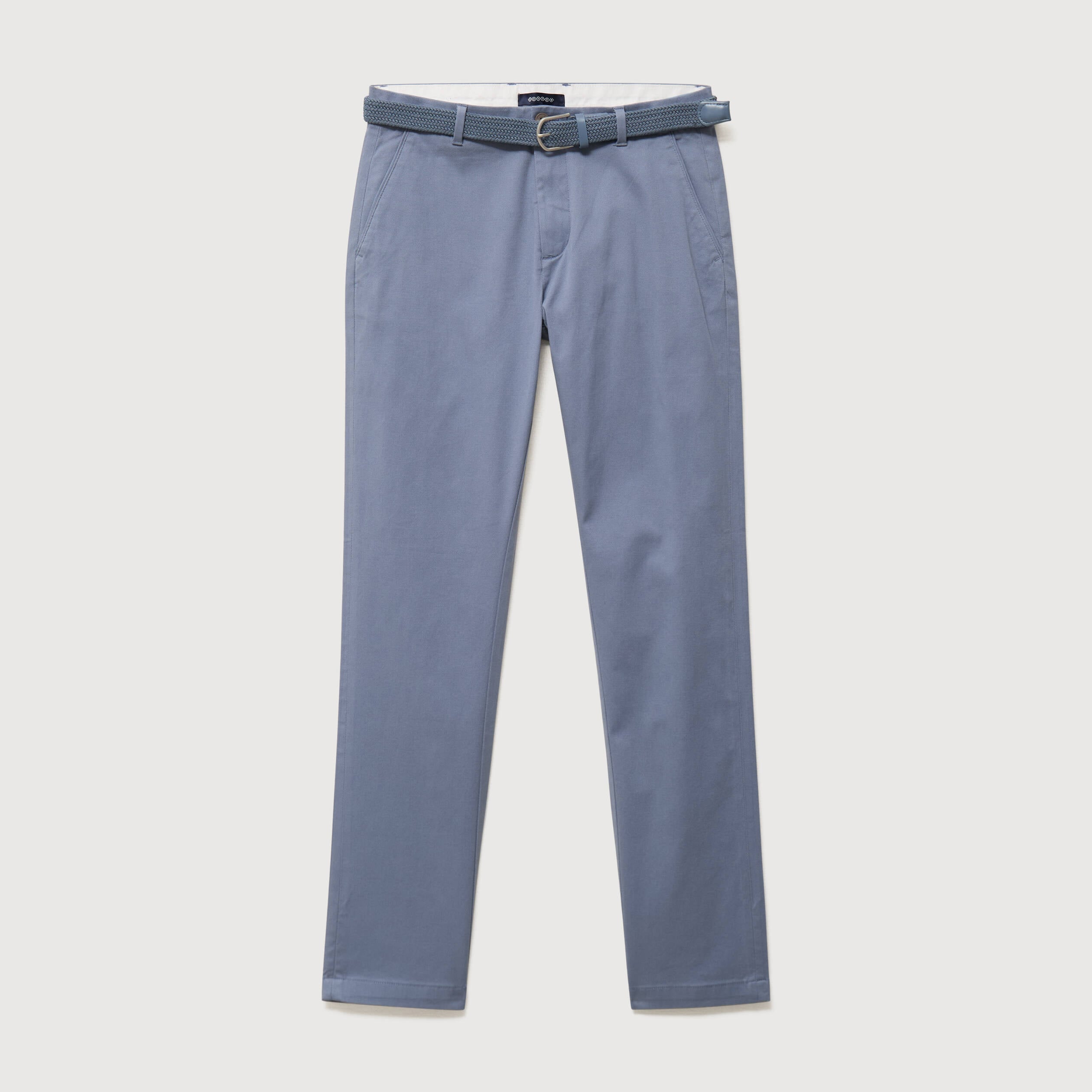 Pantalon straight longueur 32 ceinture bleu gris homme