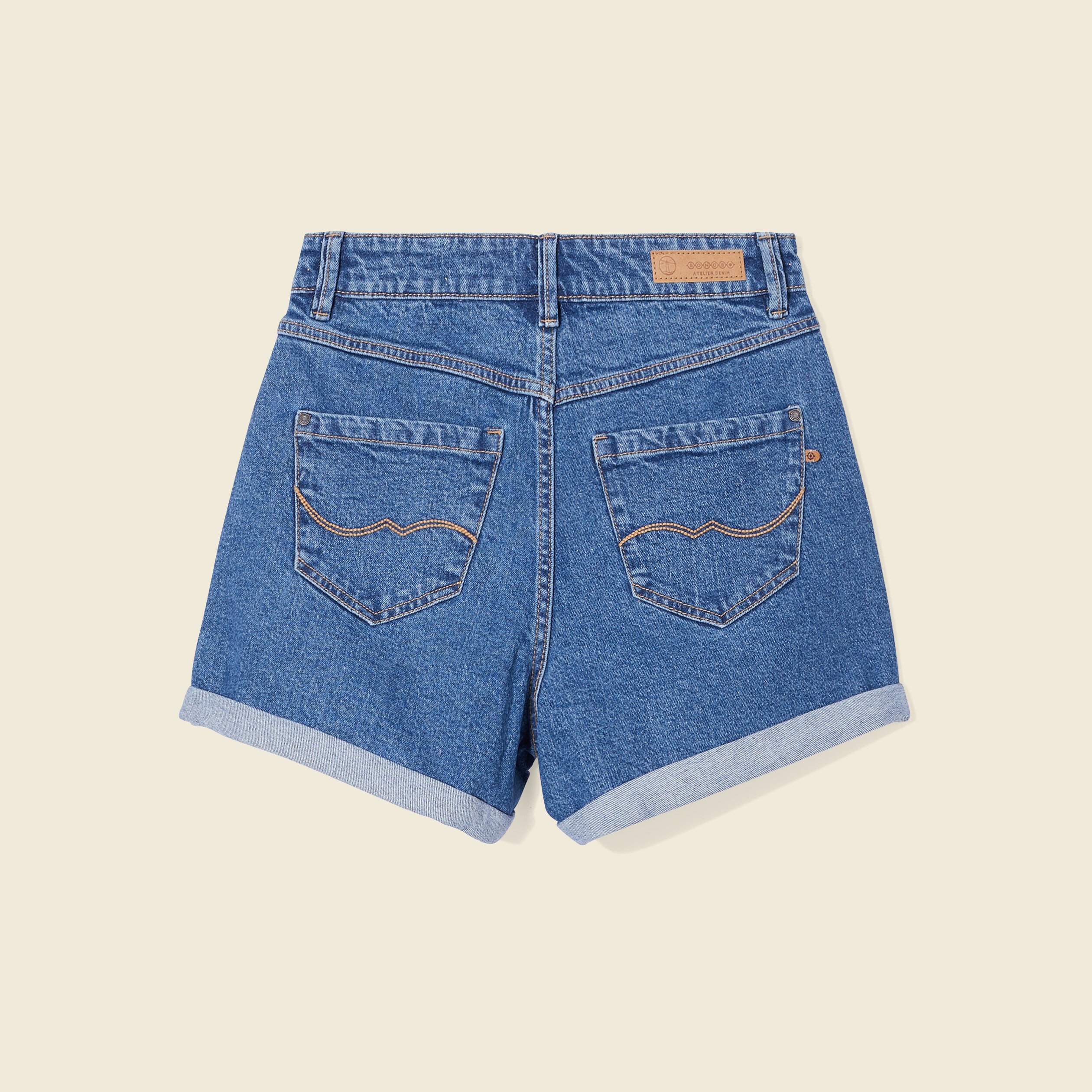 short mom eco responsable denim stone femme Short mom éco-responsable denim stone femme