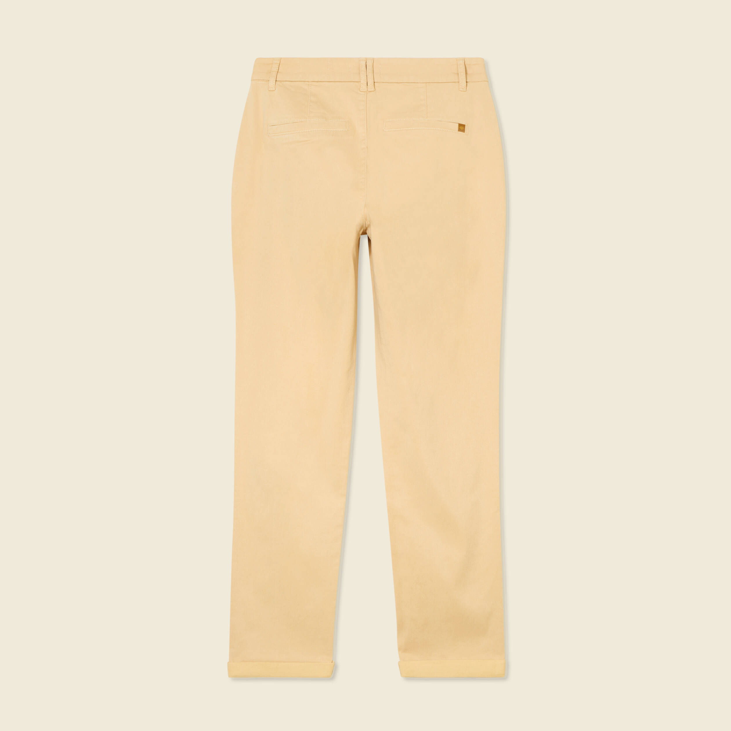 Pantalon chino cigarette beige femme