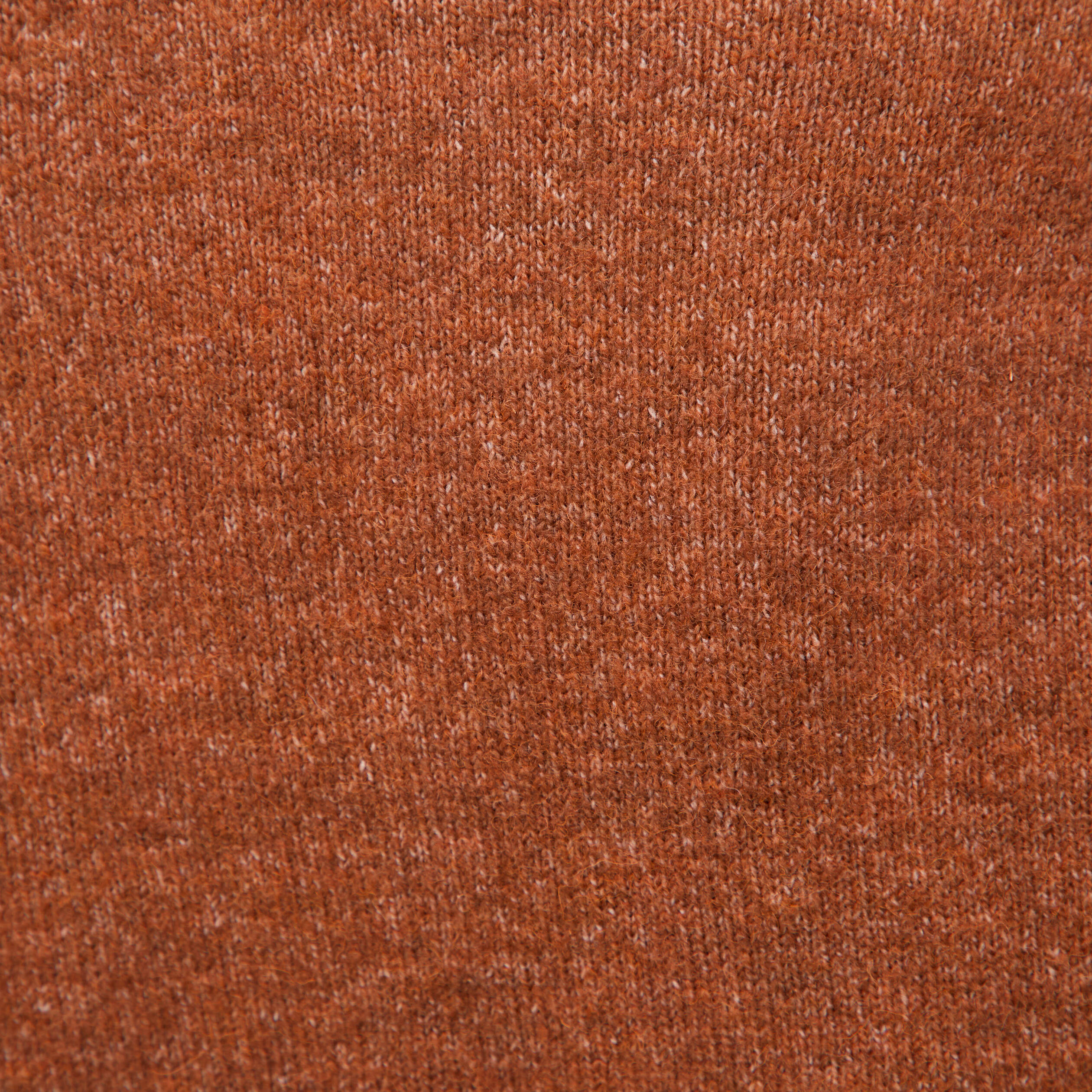 Pull droit col polo manches longues marron cognac femme