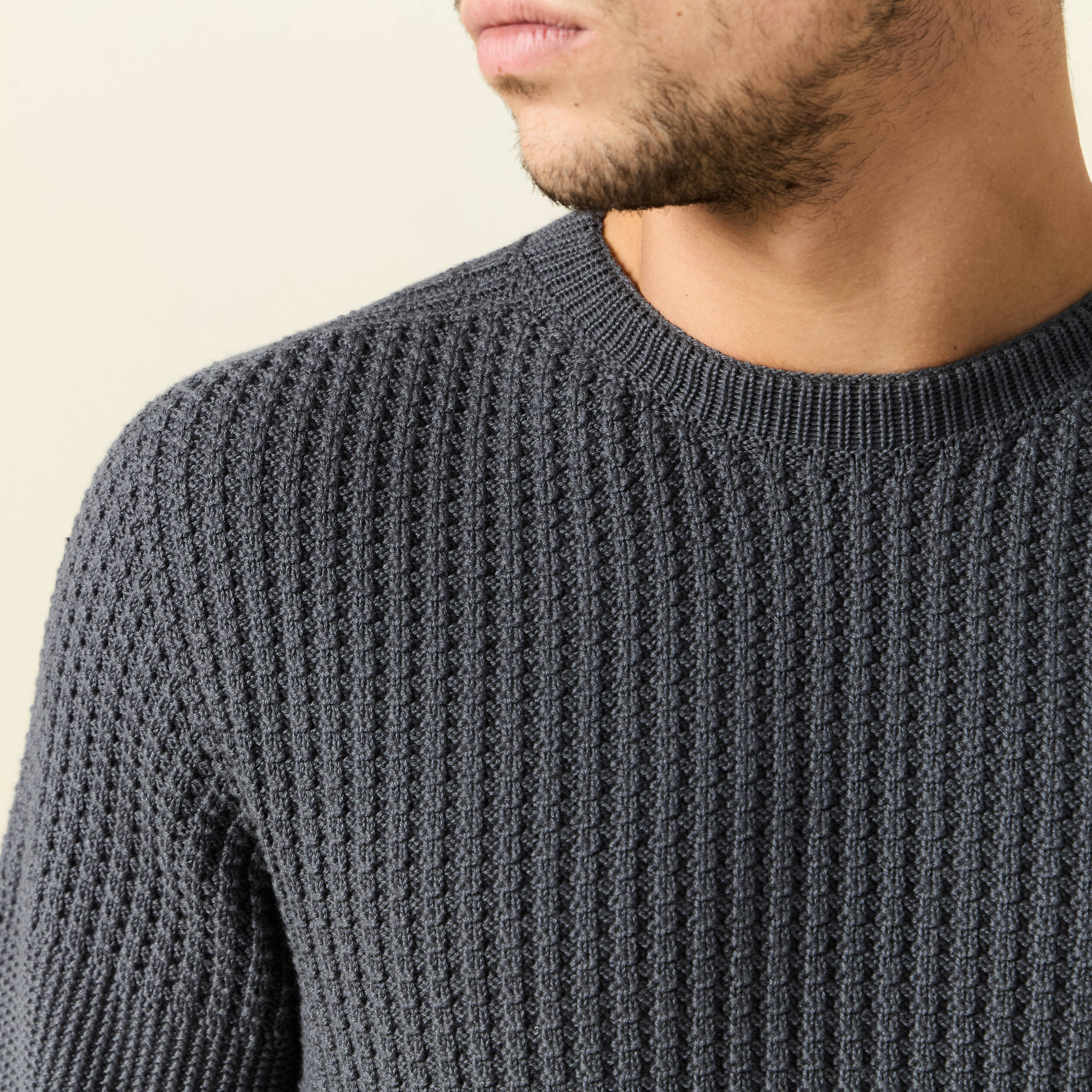 pull manches longues fabrique en france vert fonce homme Pull manches longues fabriqué en France vert foncé homme