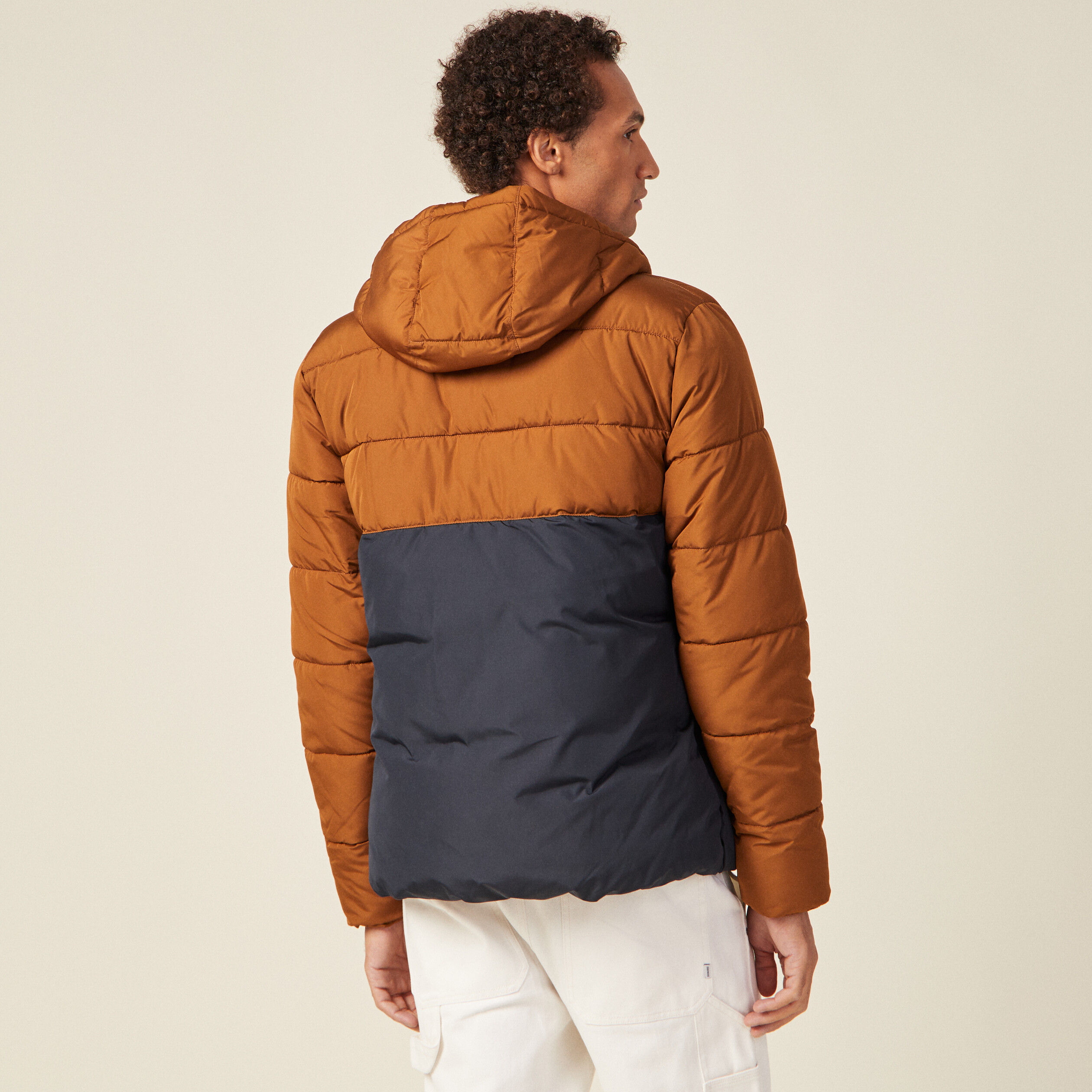 Doudoune oversize à capuche bleu marine homme