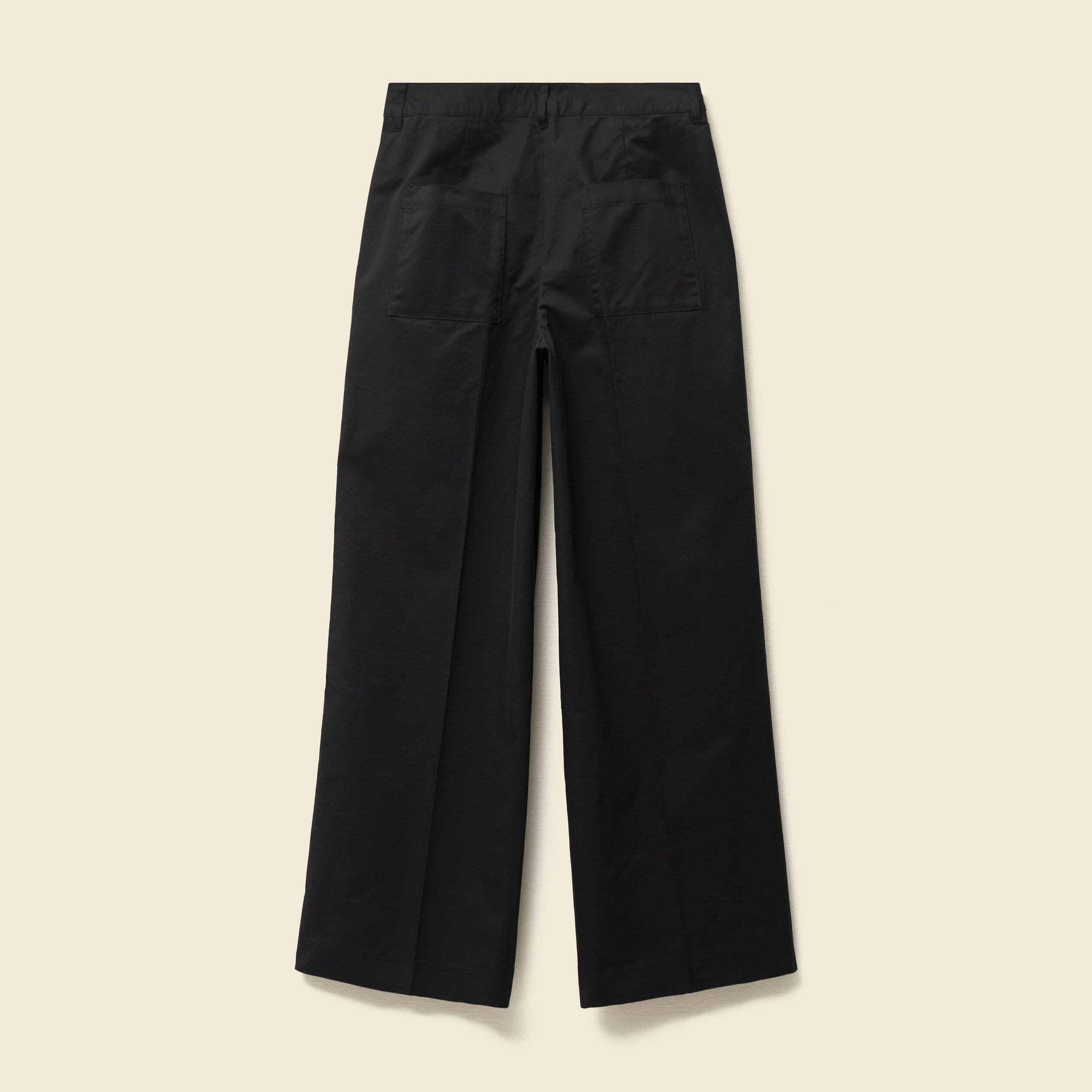 Pantalon large cropped taille haute noir femme