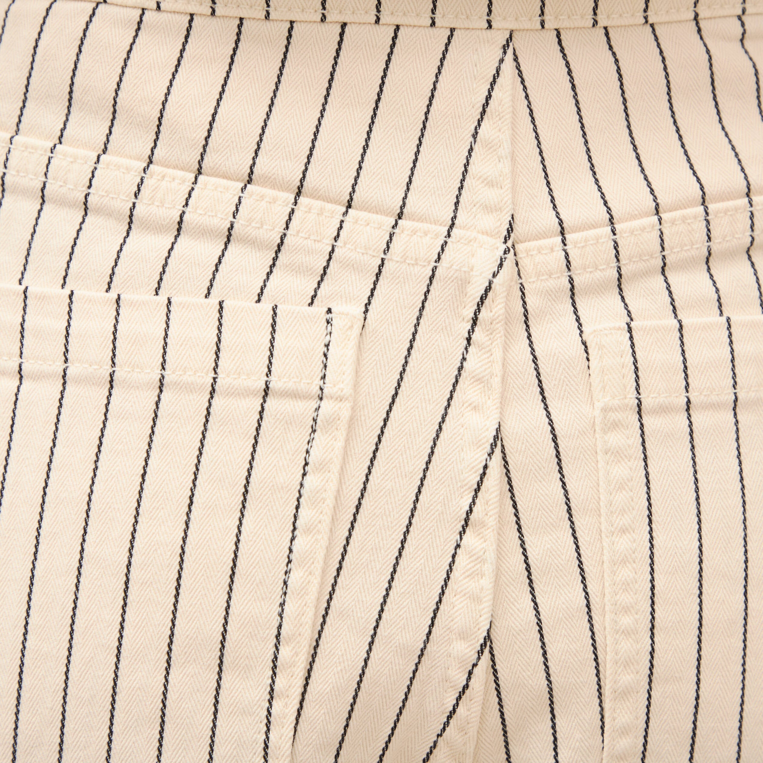 Jeans large taille haute ray&eacute; denim blanc femme