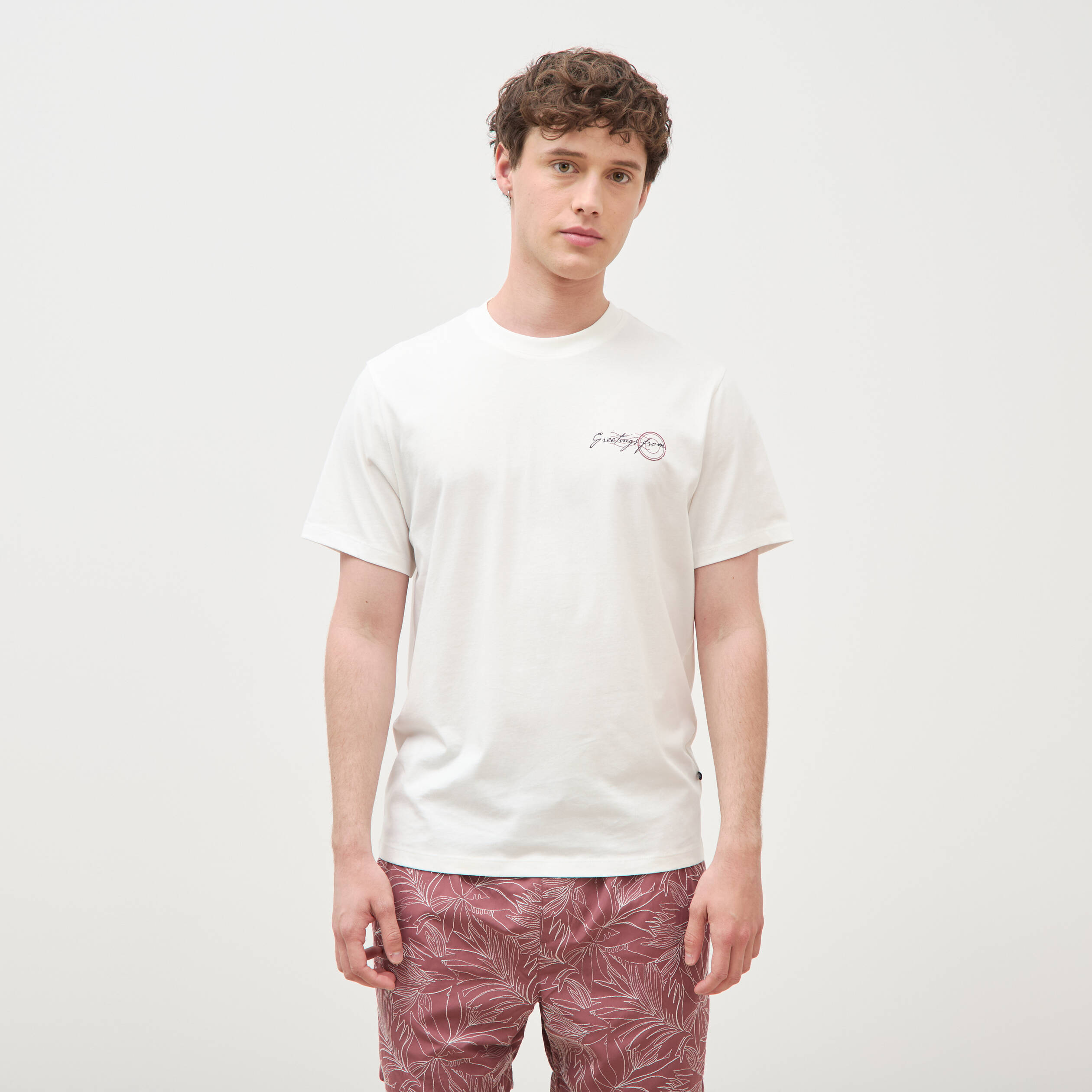 T-shirt en coton ecru homme