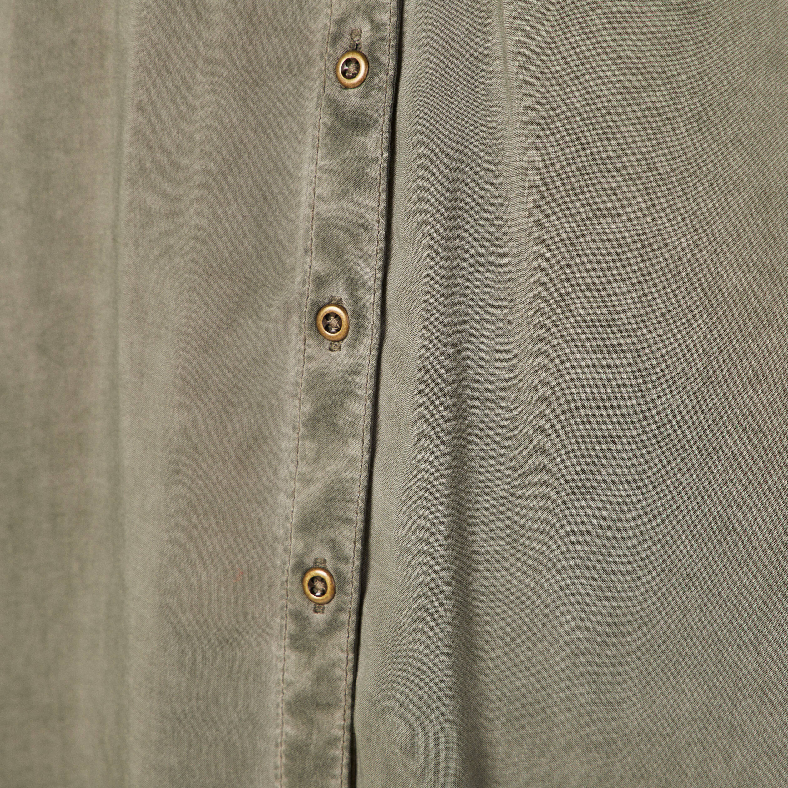 Chemise manches longues vert kaki femme