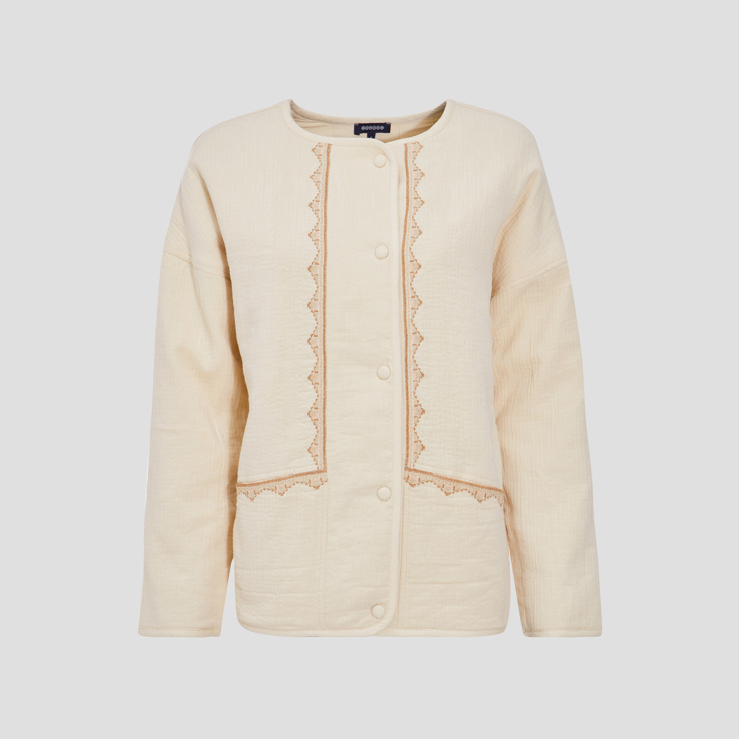 veste droite boutonnee creme femme Veste droite boutonnée creme femme