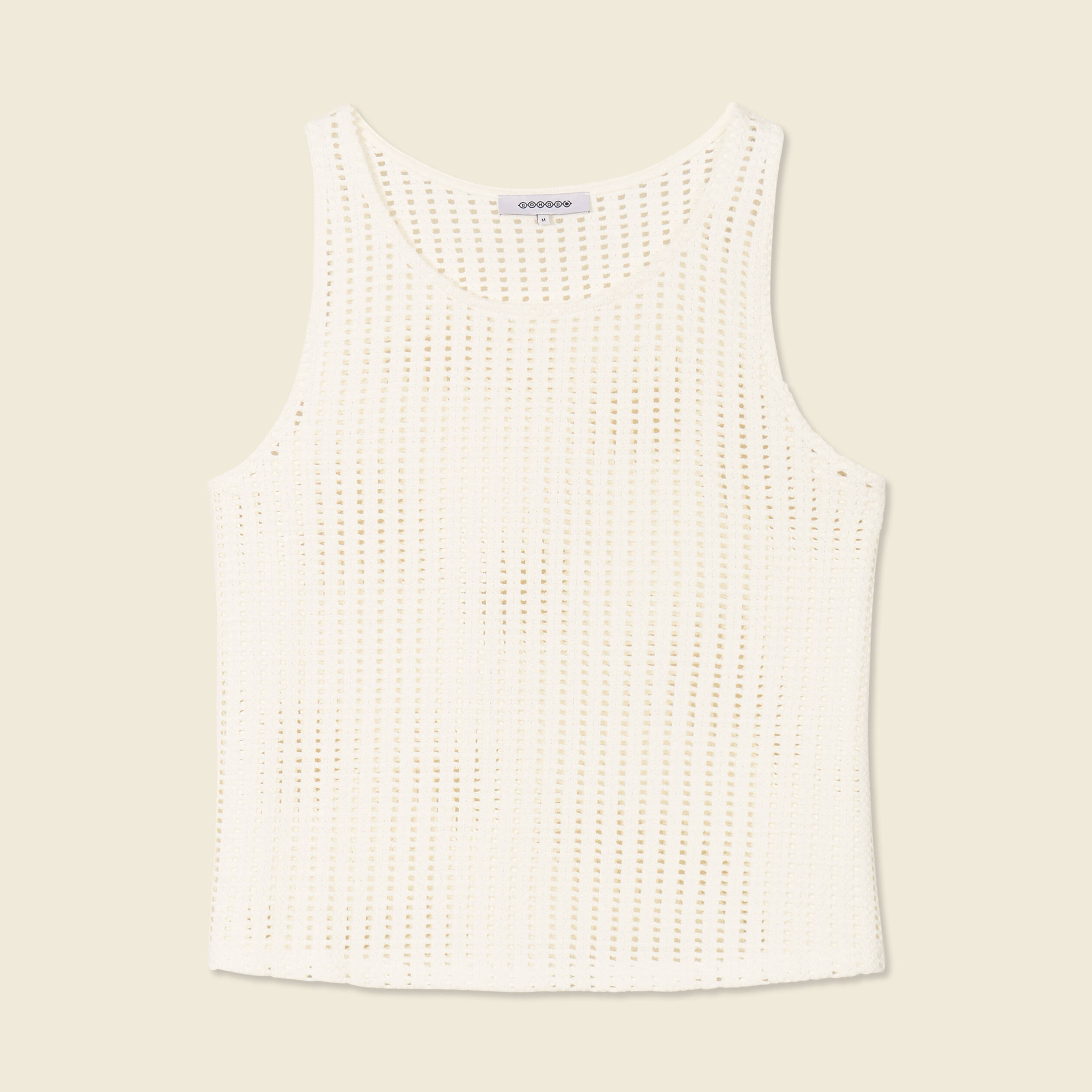 debardeur sans manches ajoure creme femme Débardeur sans manches ajouré creme femme