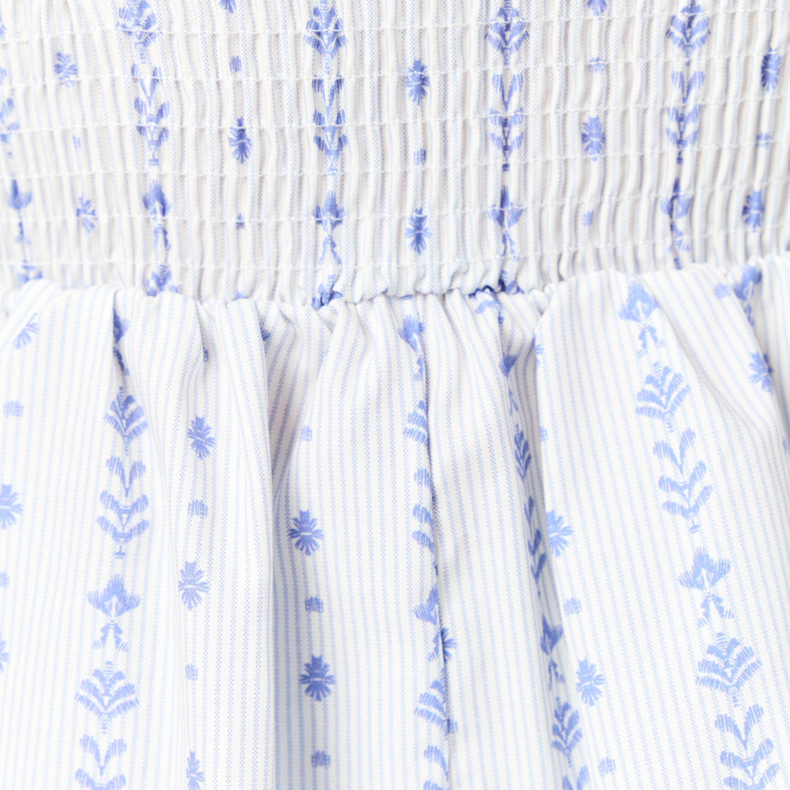 Top col droit &agrave; bretelles en coton bleu clair femme