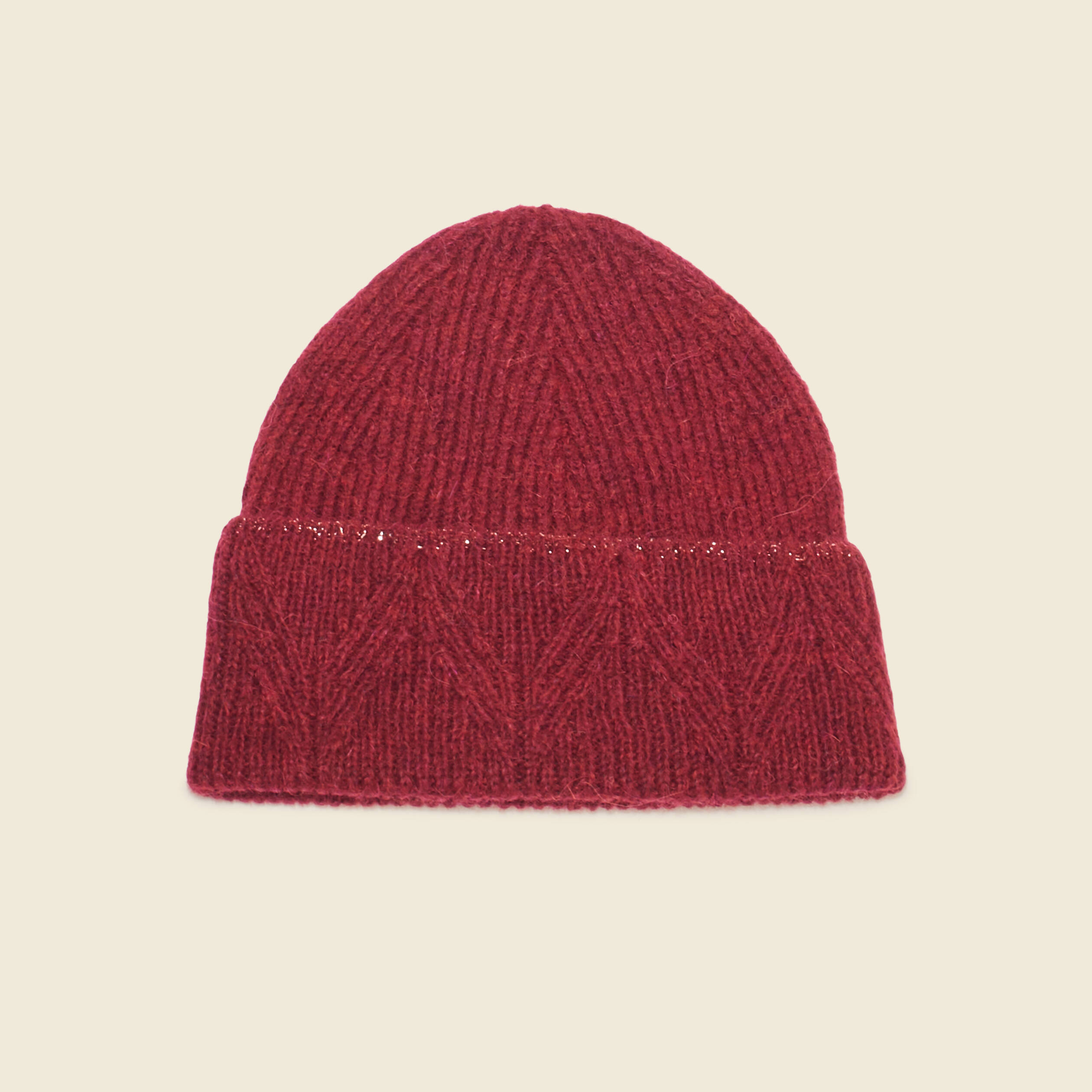 Bonnet fabriqu&eacute; en France rouge fonc&eacute; femme