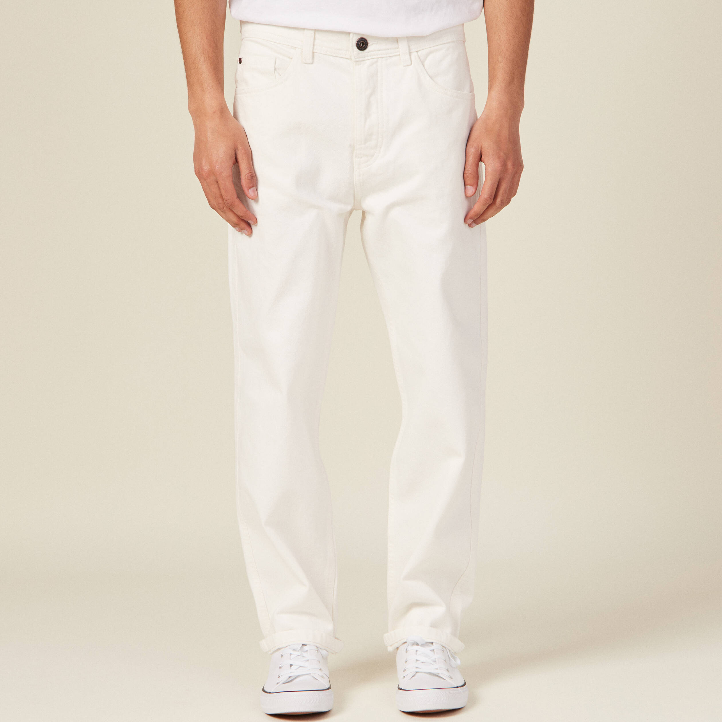 jeans relaxed 5 poches denim blanc homme Jeans relaxed 5 poches denim blanc homme