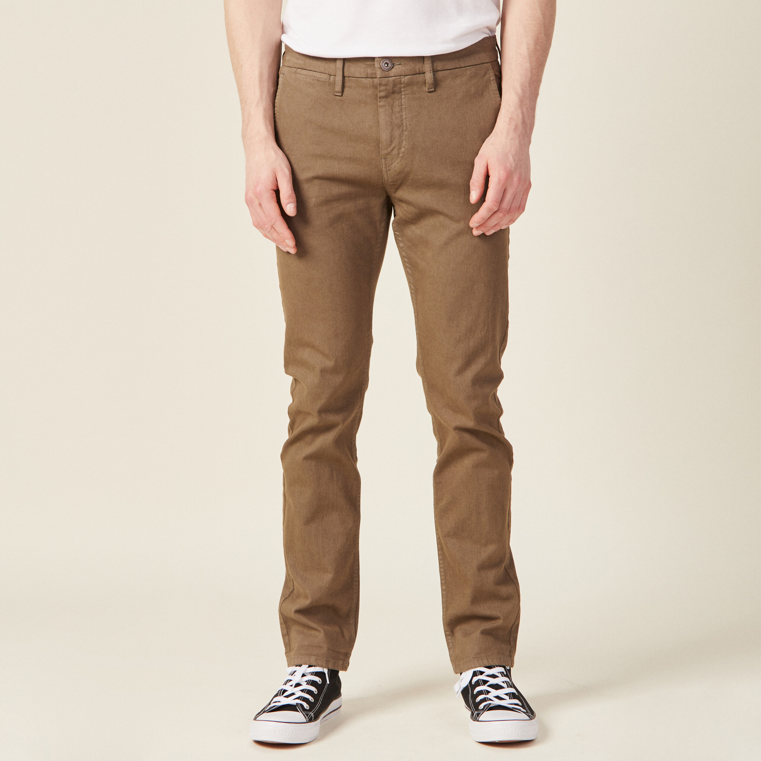 pantalon chino slim taupe homme Pantalon chino slim taupe homme