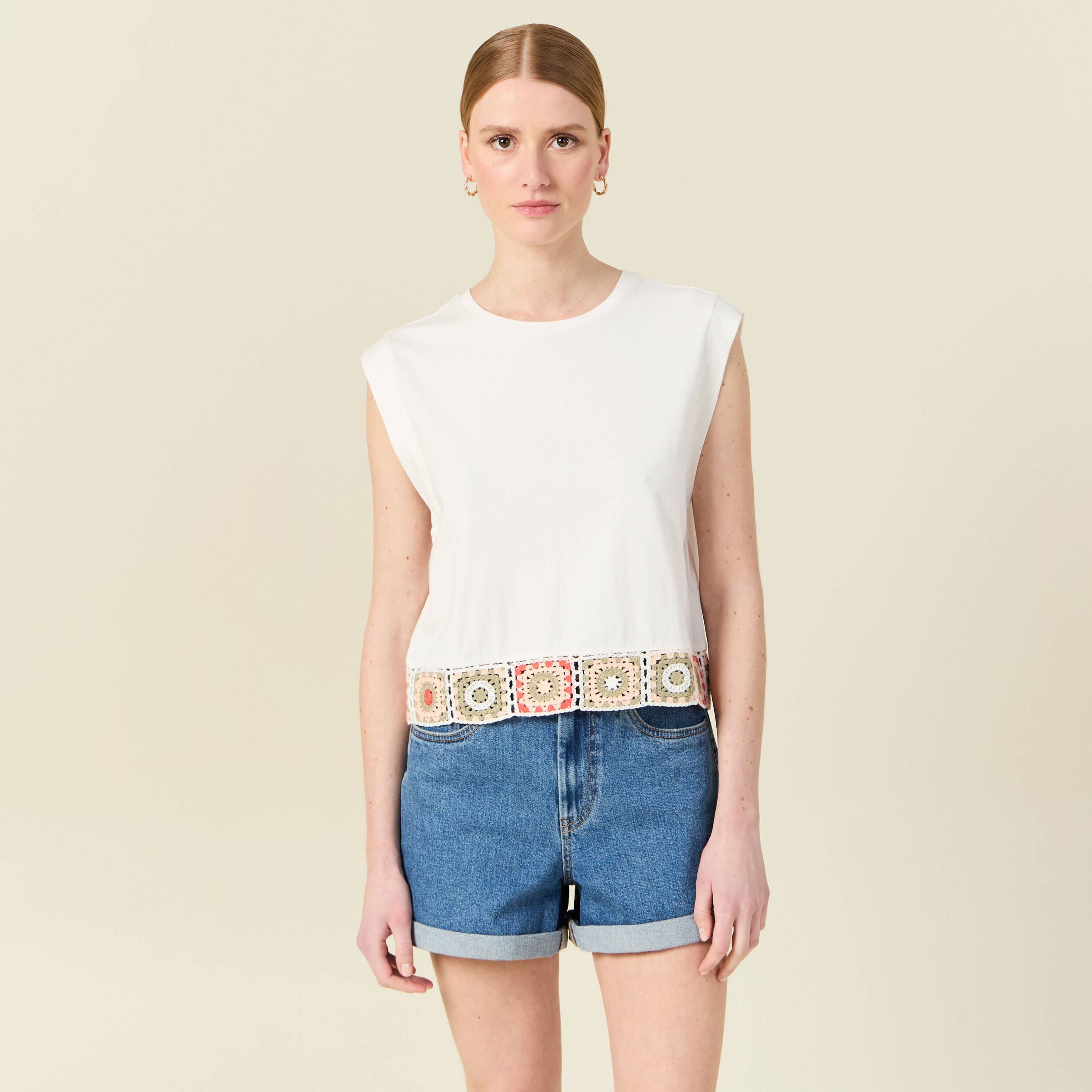 t shirt eco responsable ecru femme T-shirt éco-responsable ecru femme