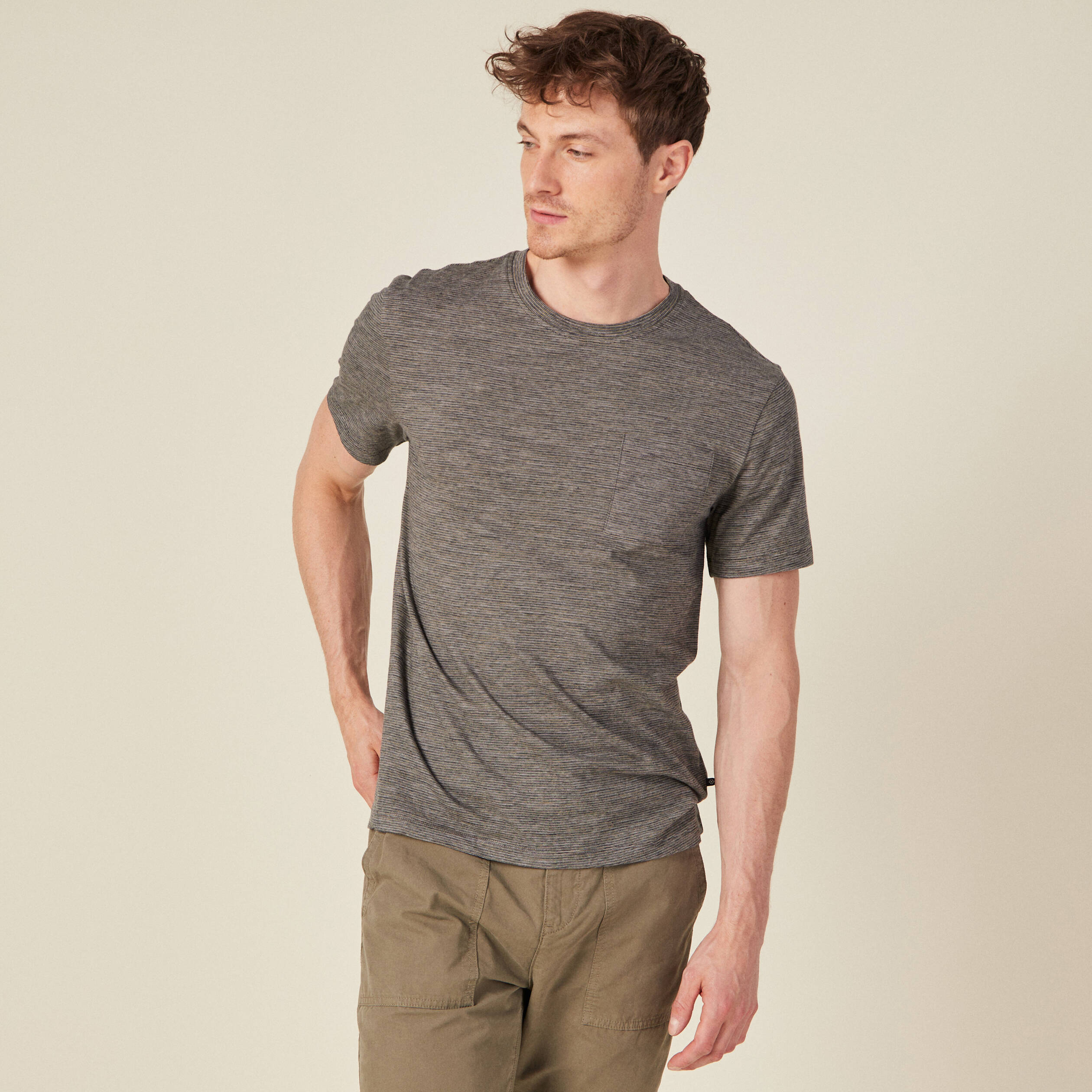 T-shirt manches courtes vert kaki homme