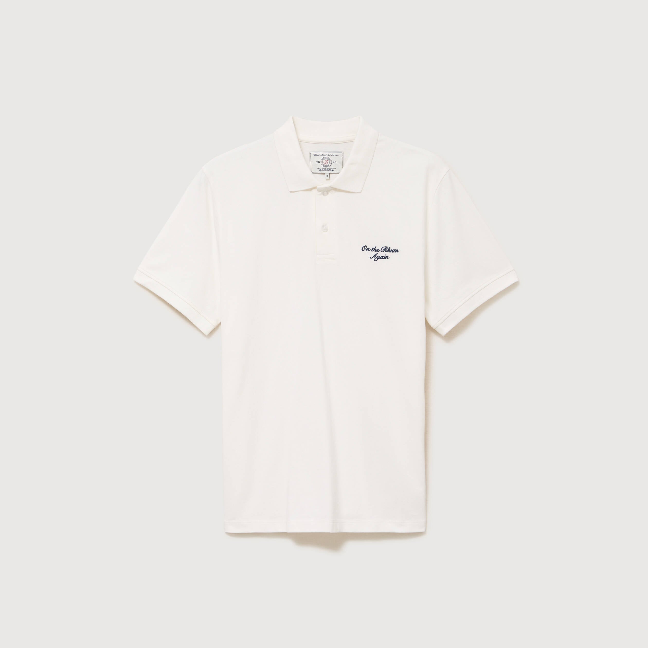 Polo ajust&eacute; manches courtes en coton ecru homme