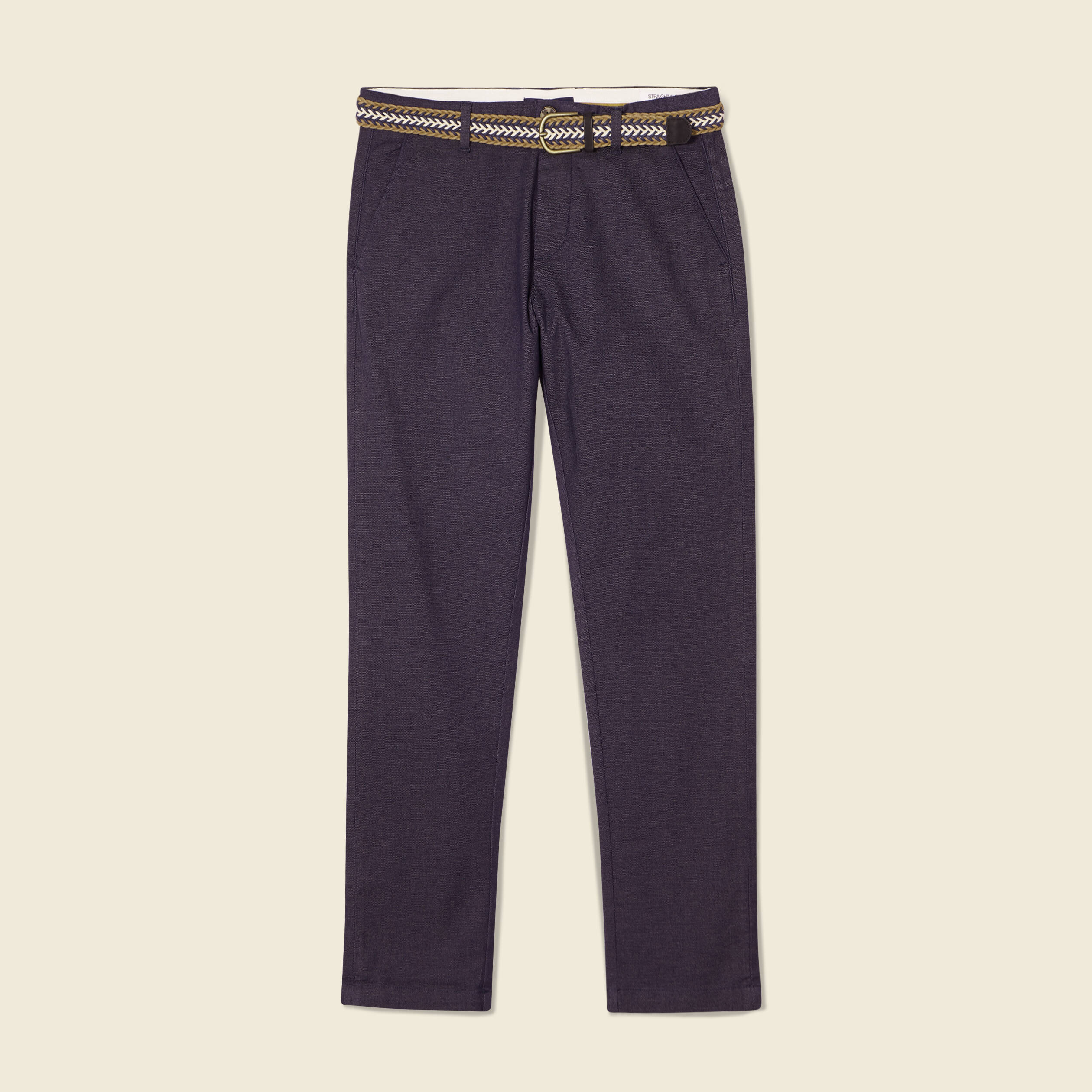 Pantalon chino straight bleu marine homme