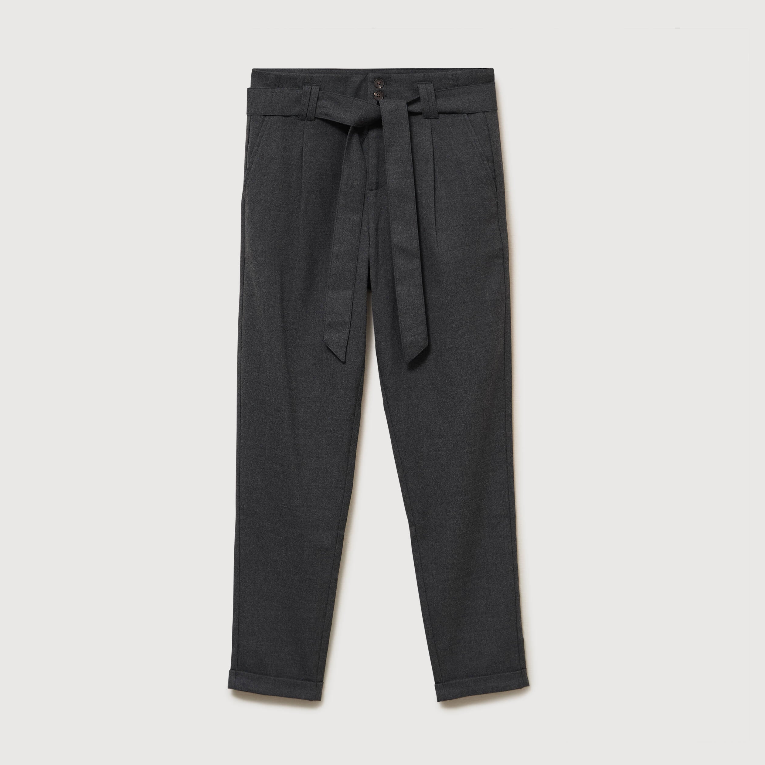 Pantalon paperbag gris femme