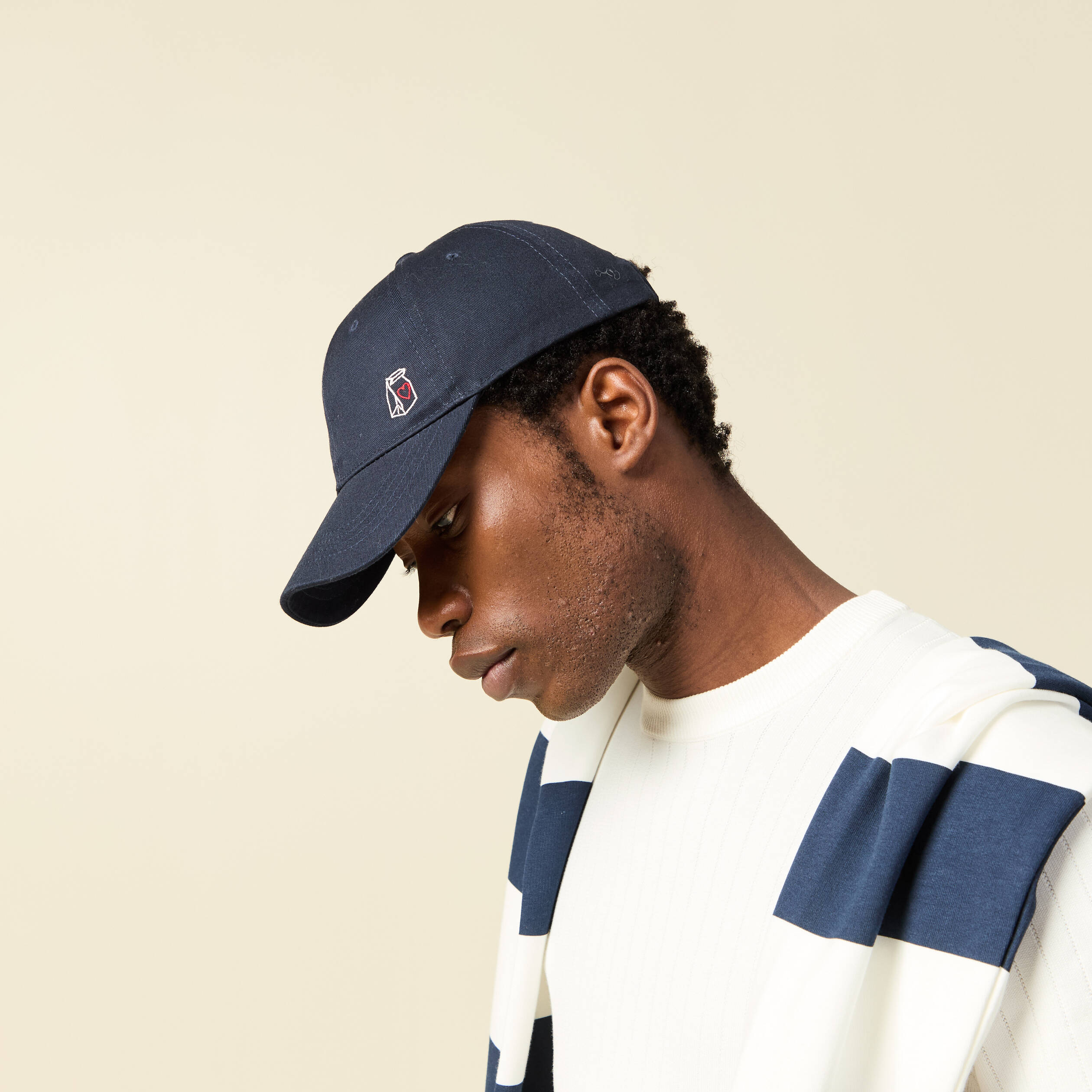 Casquette en coton bleu marine homme
