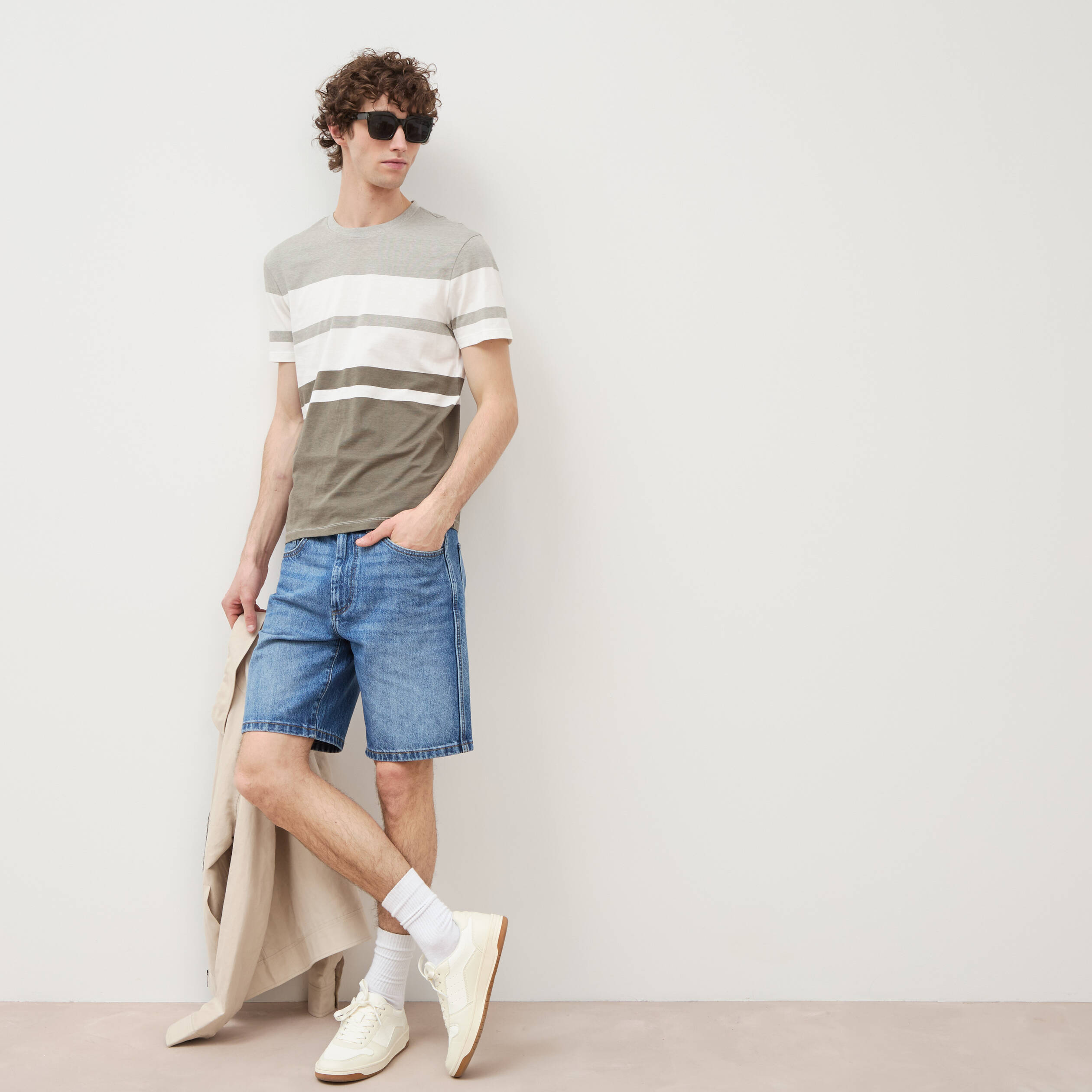 T-shirt manches courtes vert kaki homme