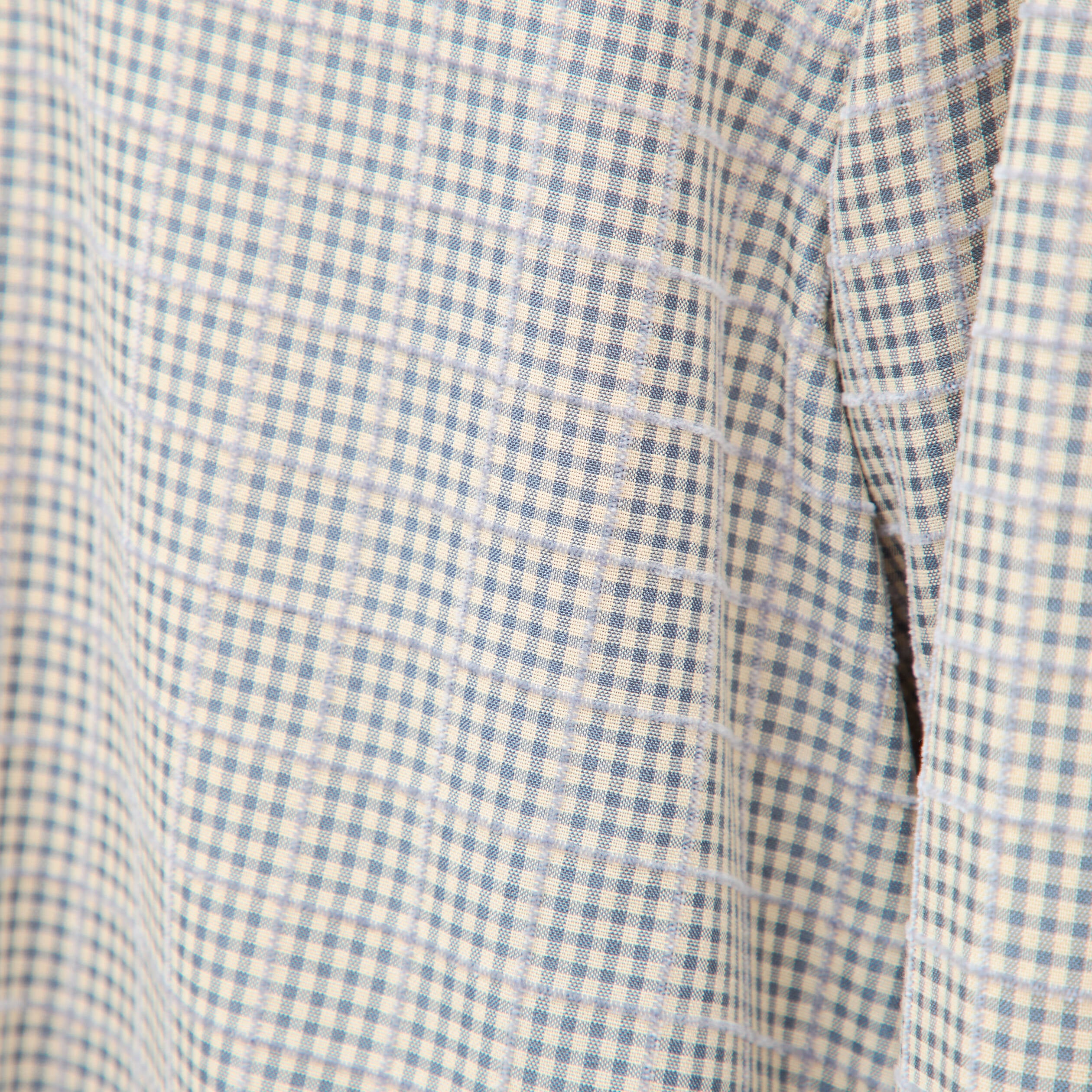 Chemise droite manches longues ray&eacute;e bleu gris femme