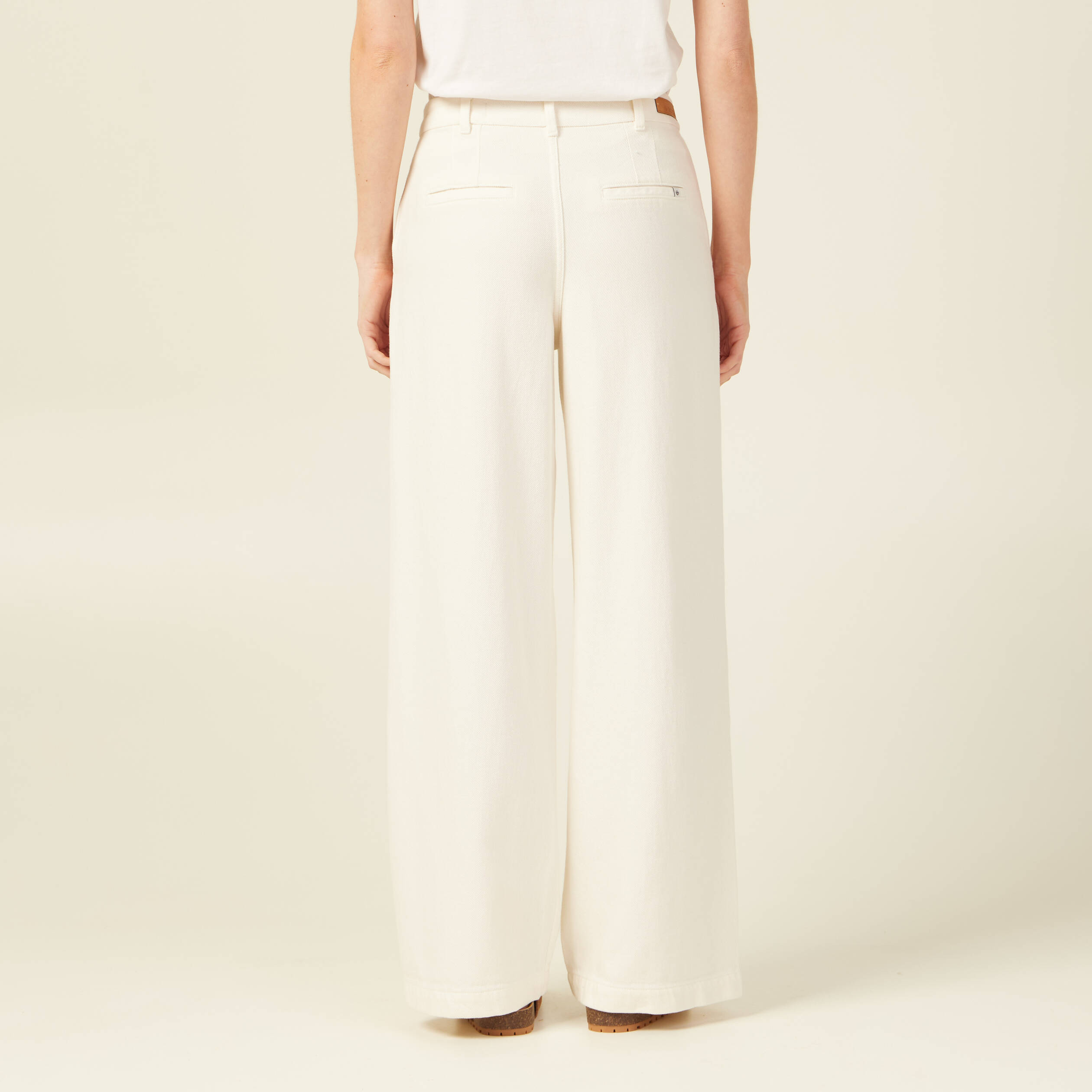jeans flare taille haute creme femme Jeans flare taille haute creme femme