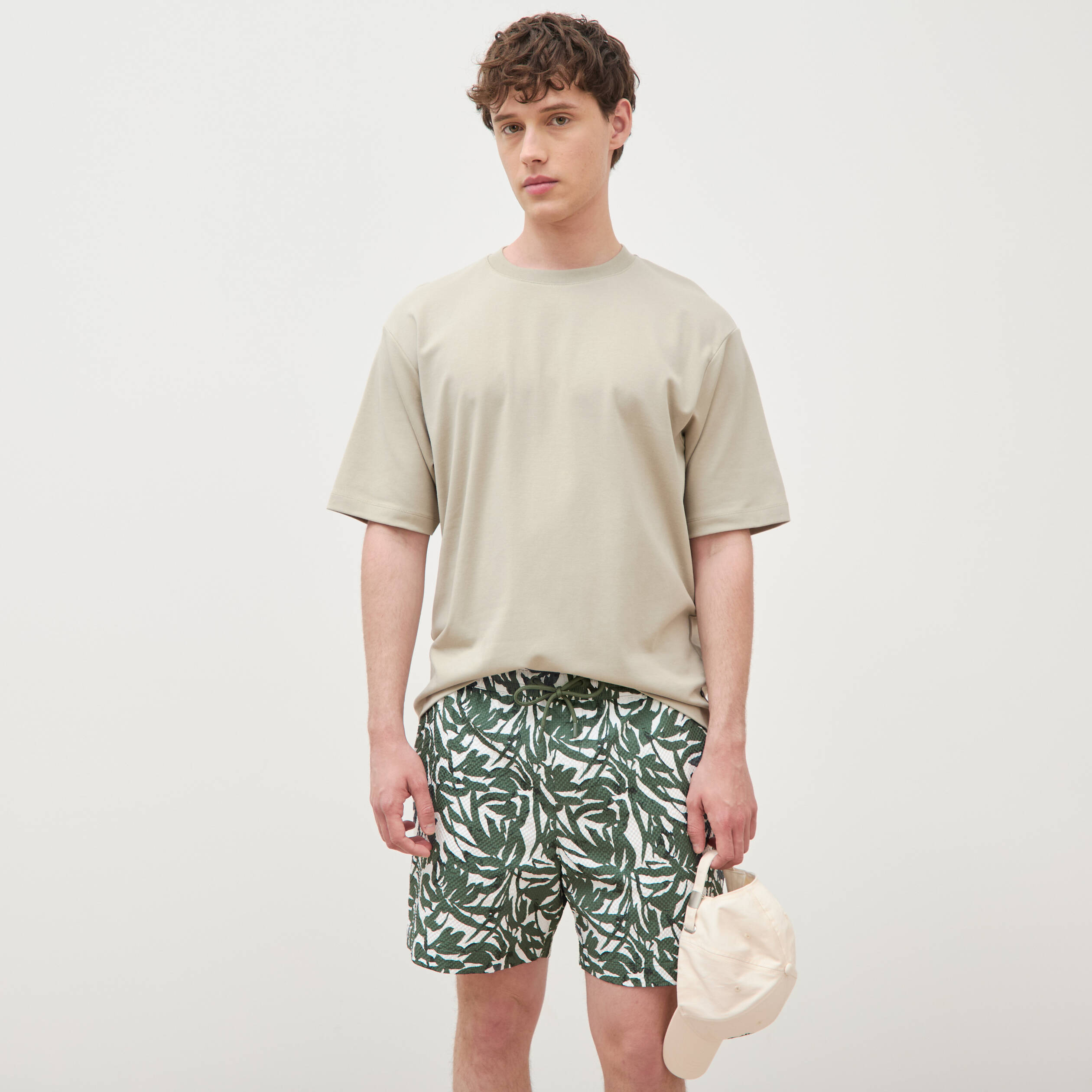 Maillot de bain doubl&eacute; vert kaki homme