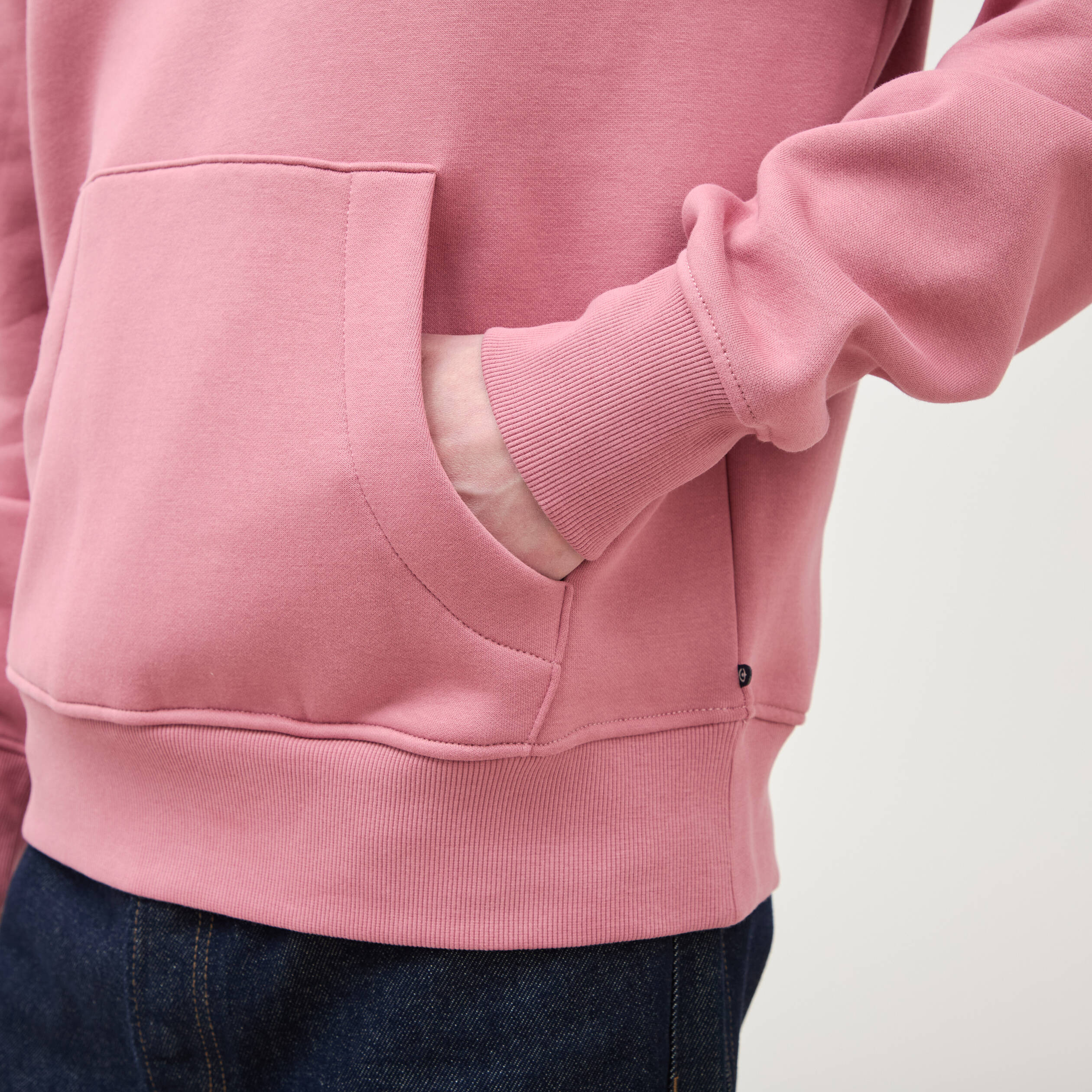 Sweat &agrave; capuche vieux rose homme