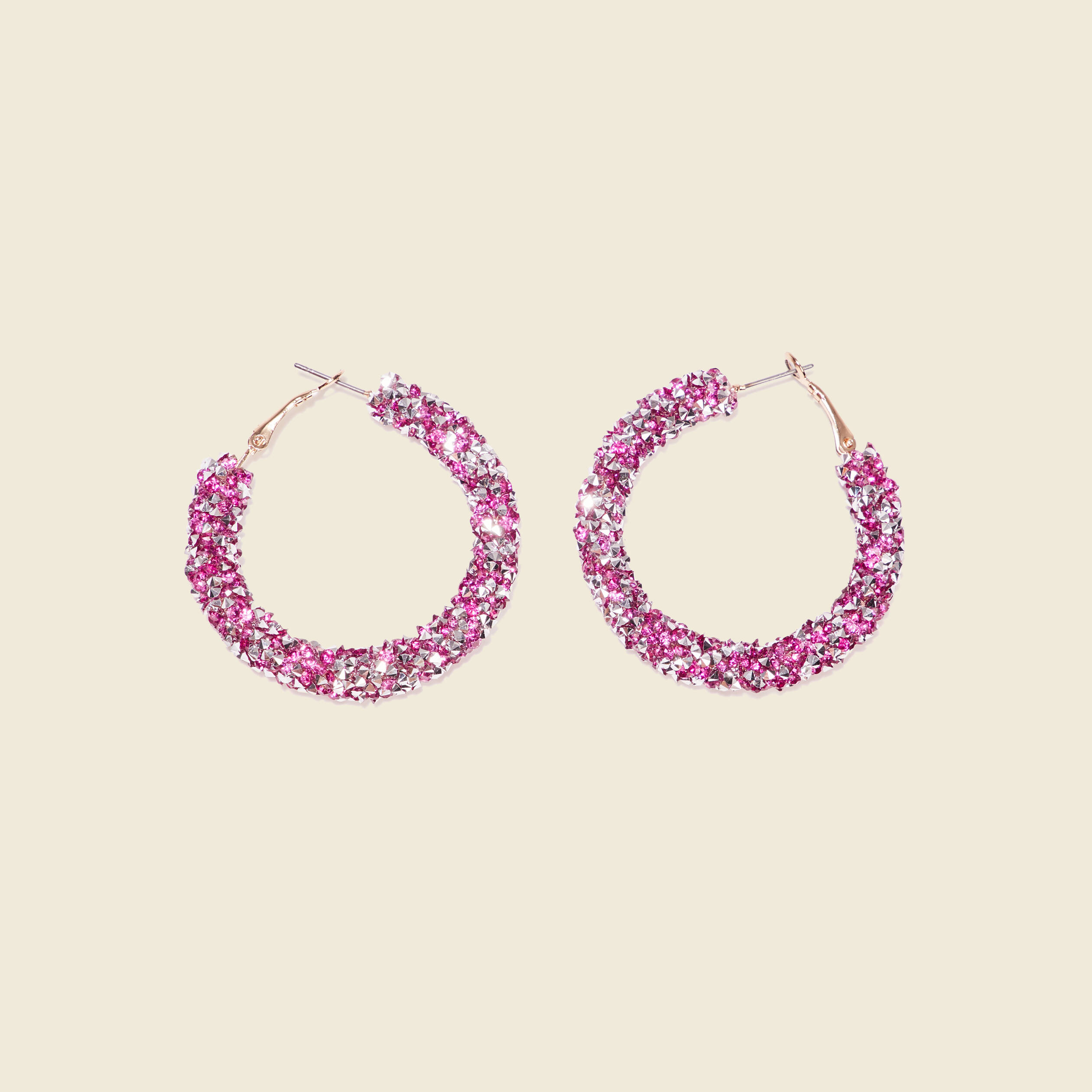 boucles doreilles creoles rose fushia femme Boucles d'oreilles créoles rose fushia femme