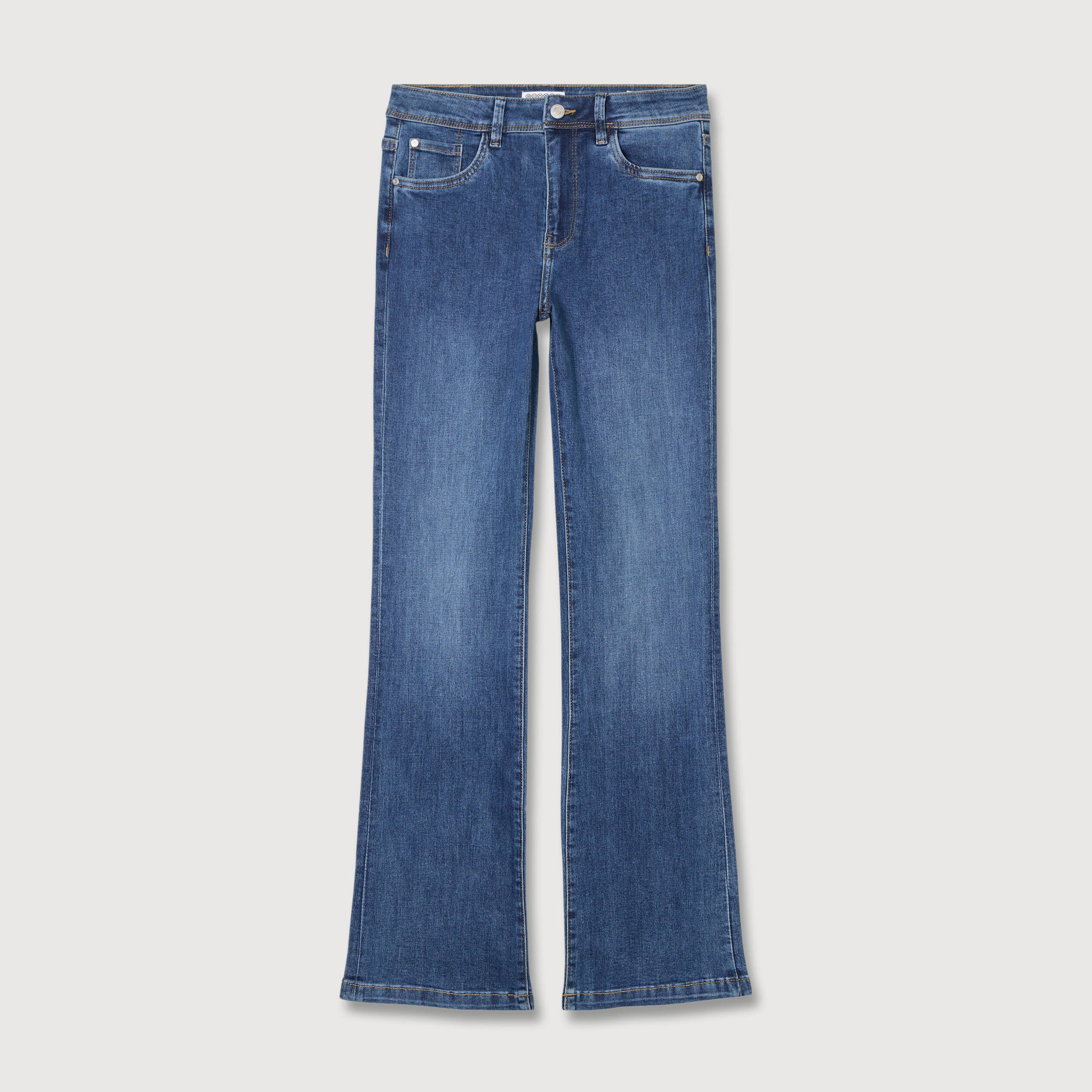 Jeans bootcut taille haute denim stone femme