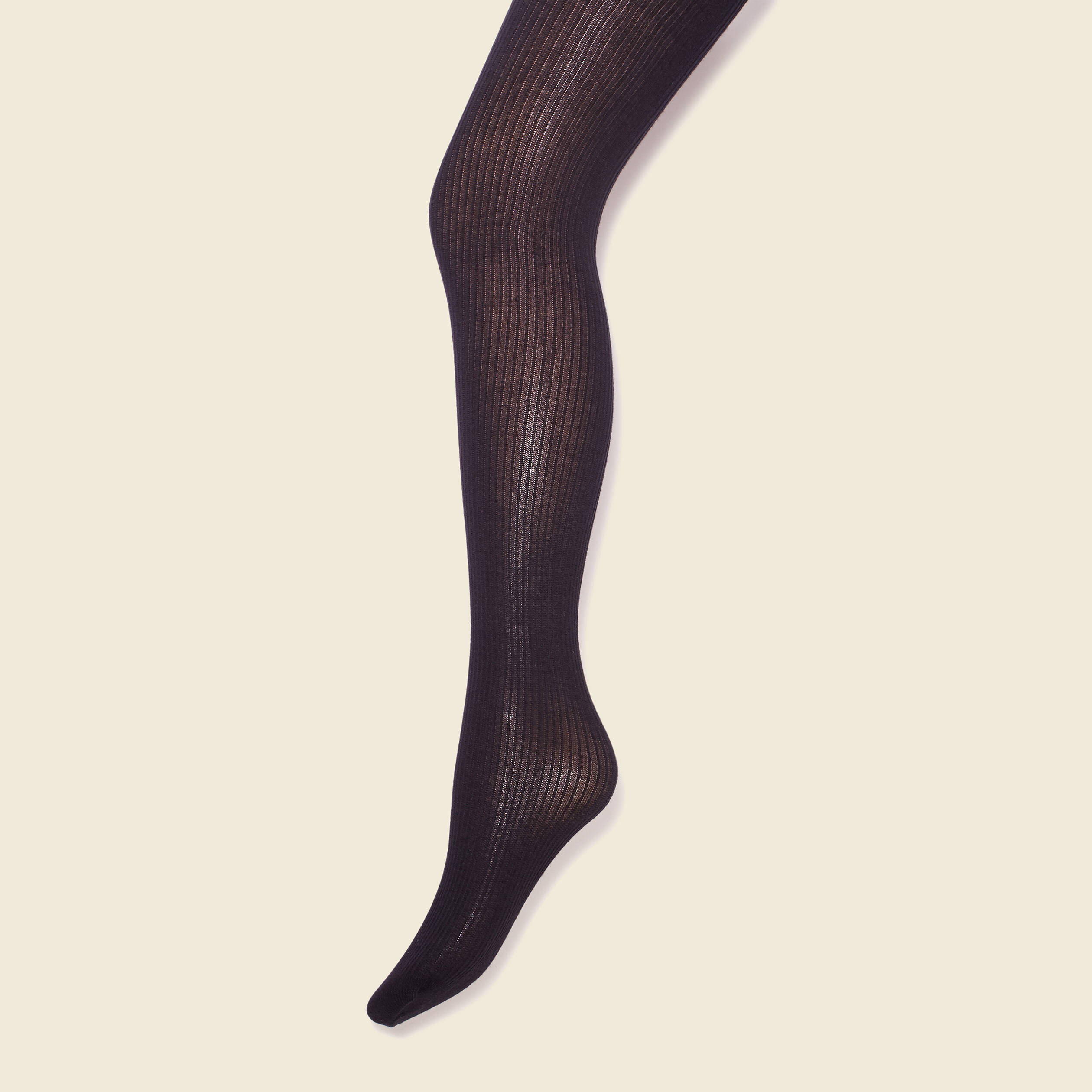 Collants côtelés noir femme