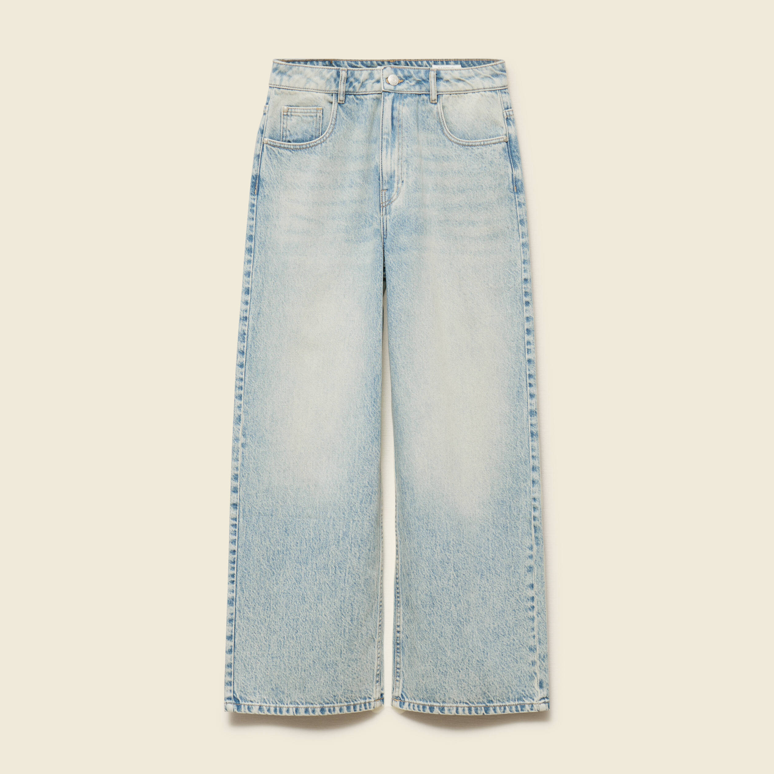 Jeans loose taille standard bleu femme