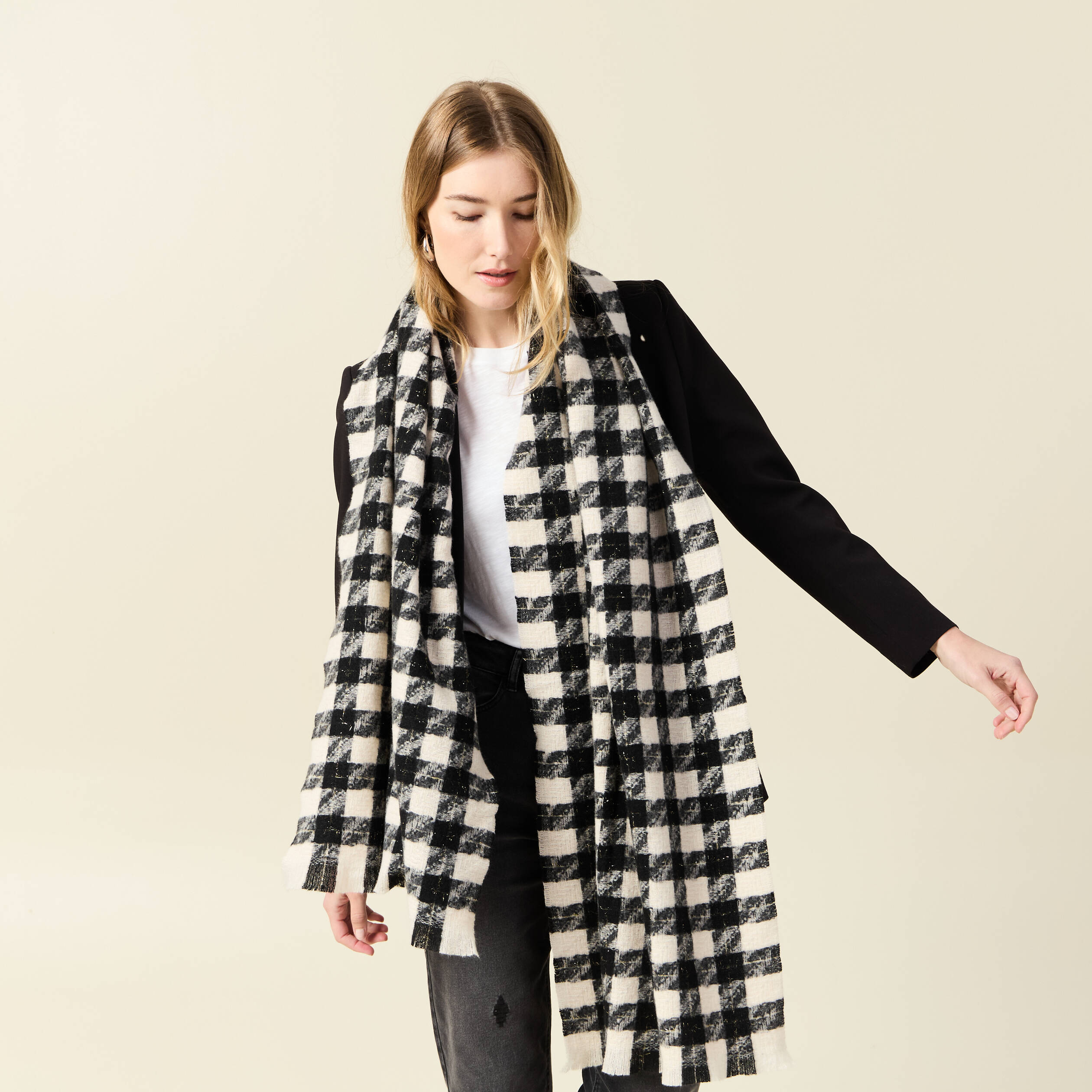 Écharpe noir femme Vibs