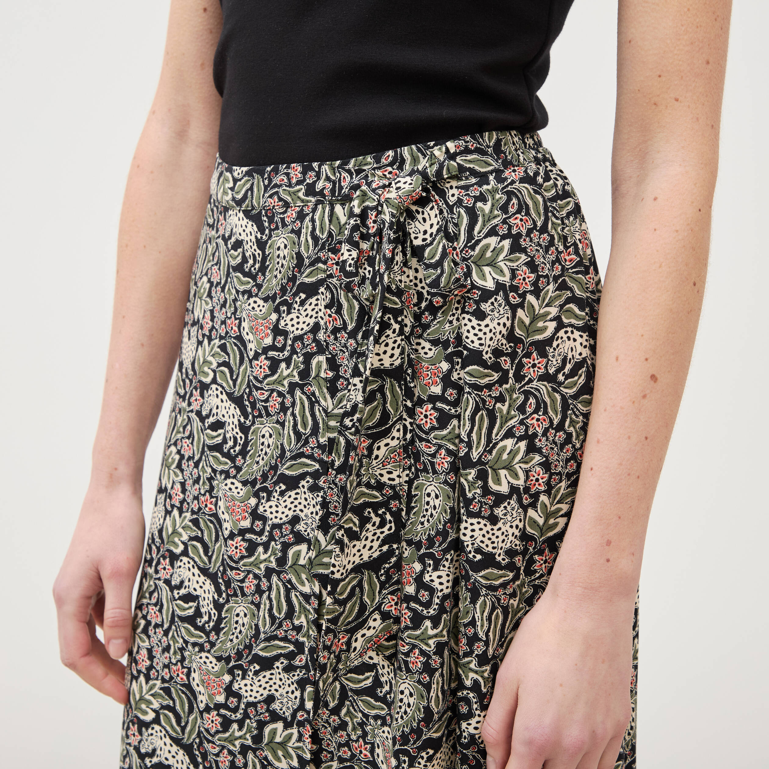 Jupe fluide noir femme