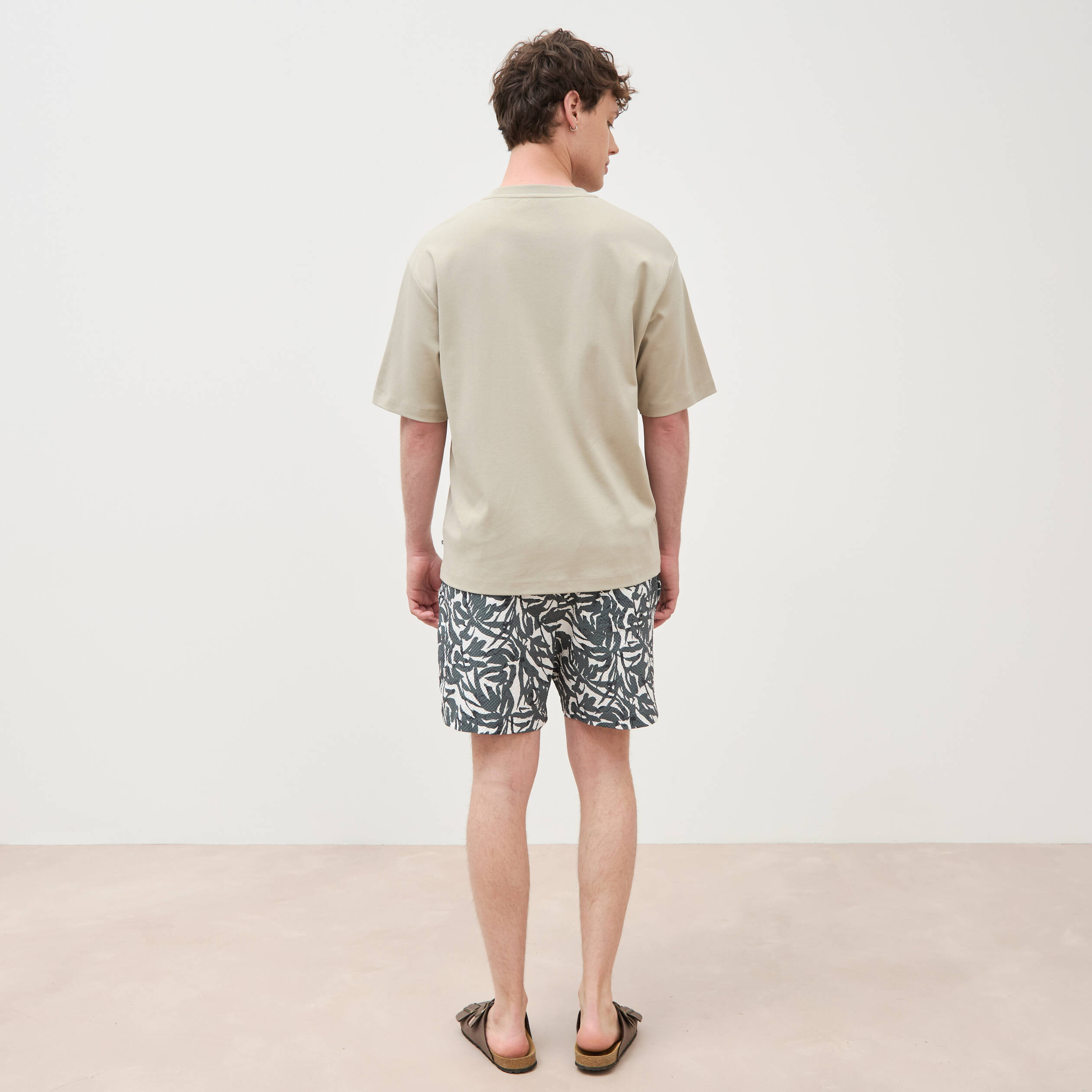 T-shirt manches courtes beige homme