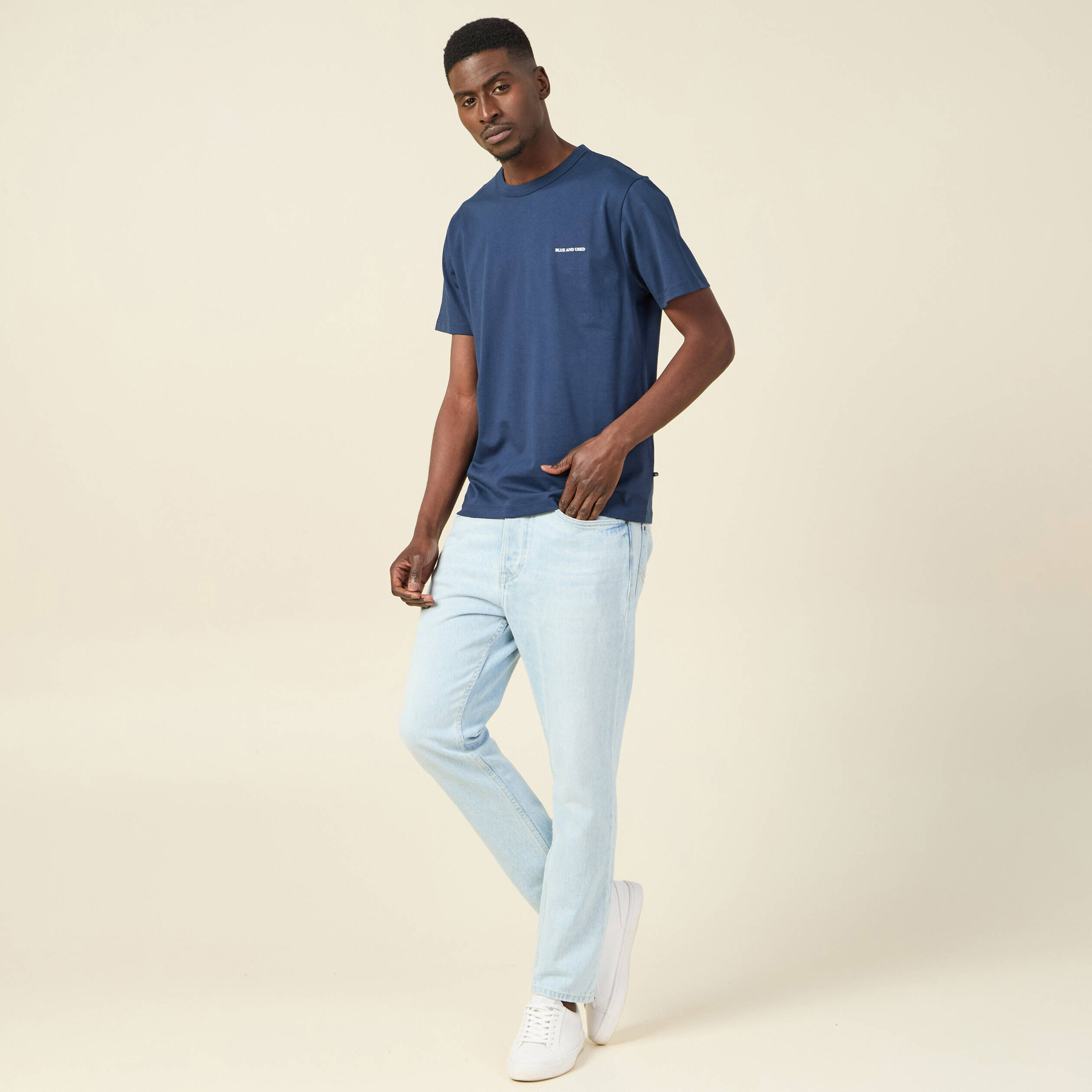 T-shirt manches courtes bleu marine homme