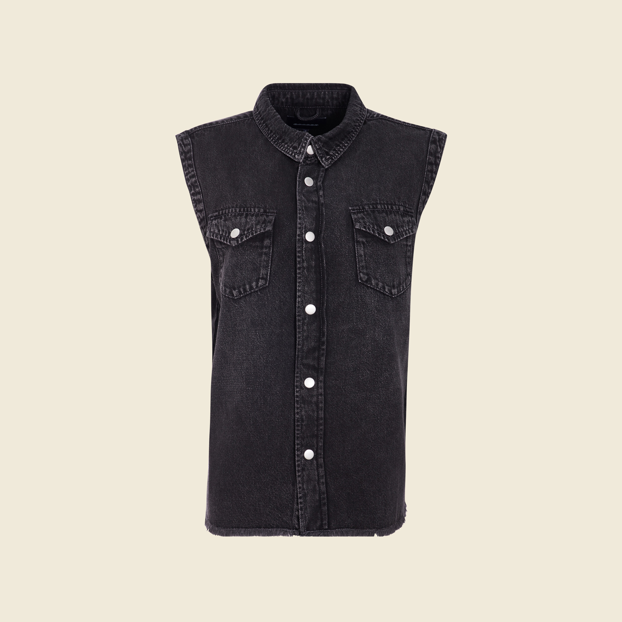 Veste droite en jean denim snow noir femme