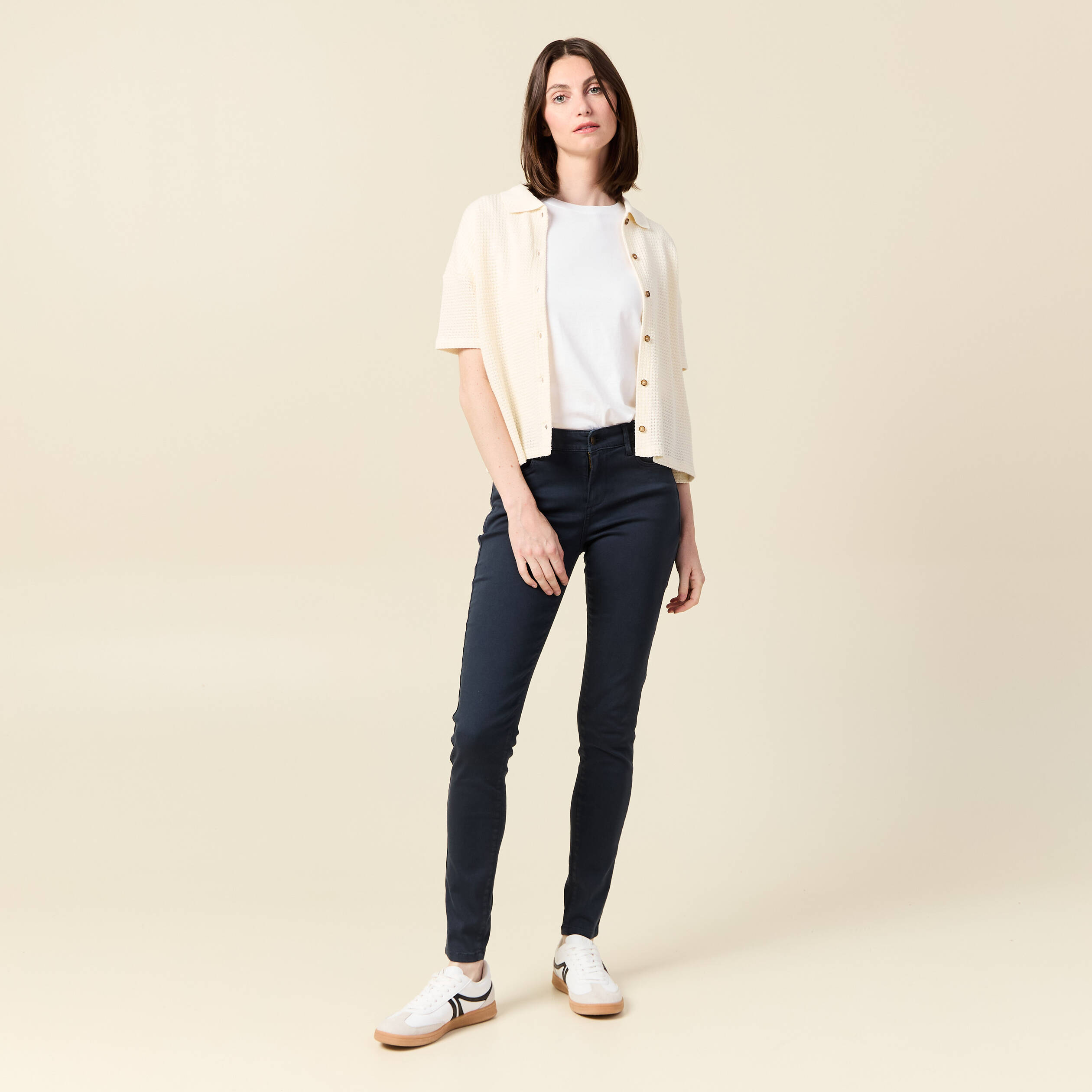 pantalon audrey skinny push up bleu marine femme Pantalon Audrey - skinny push up bleu marine femme
