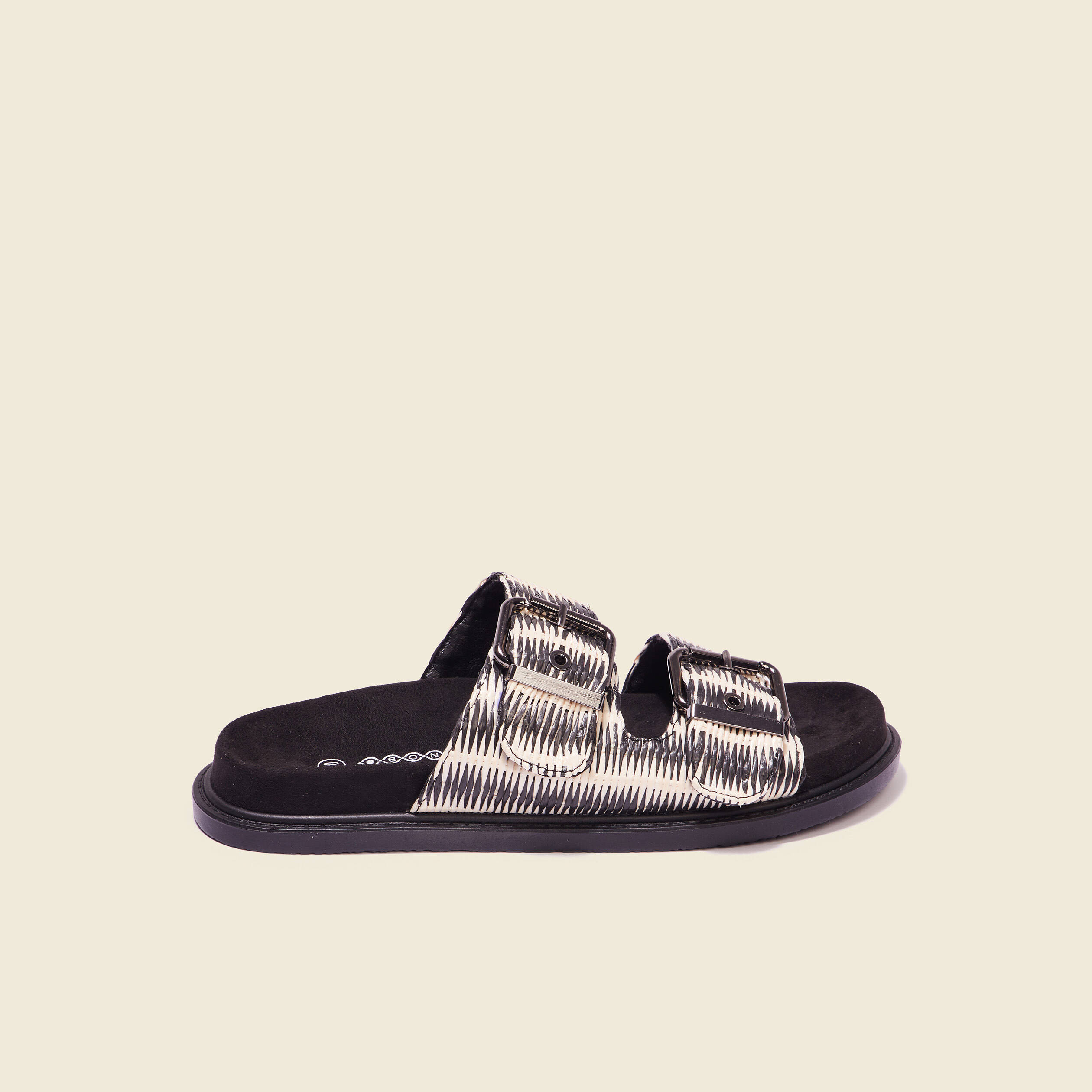 mules plates avec boucles noir femme Mules plates avec boucles noir femme